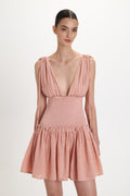 Gauze Mini Dress - Papaya