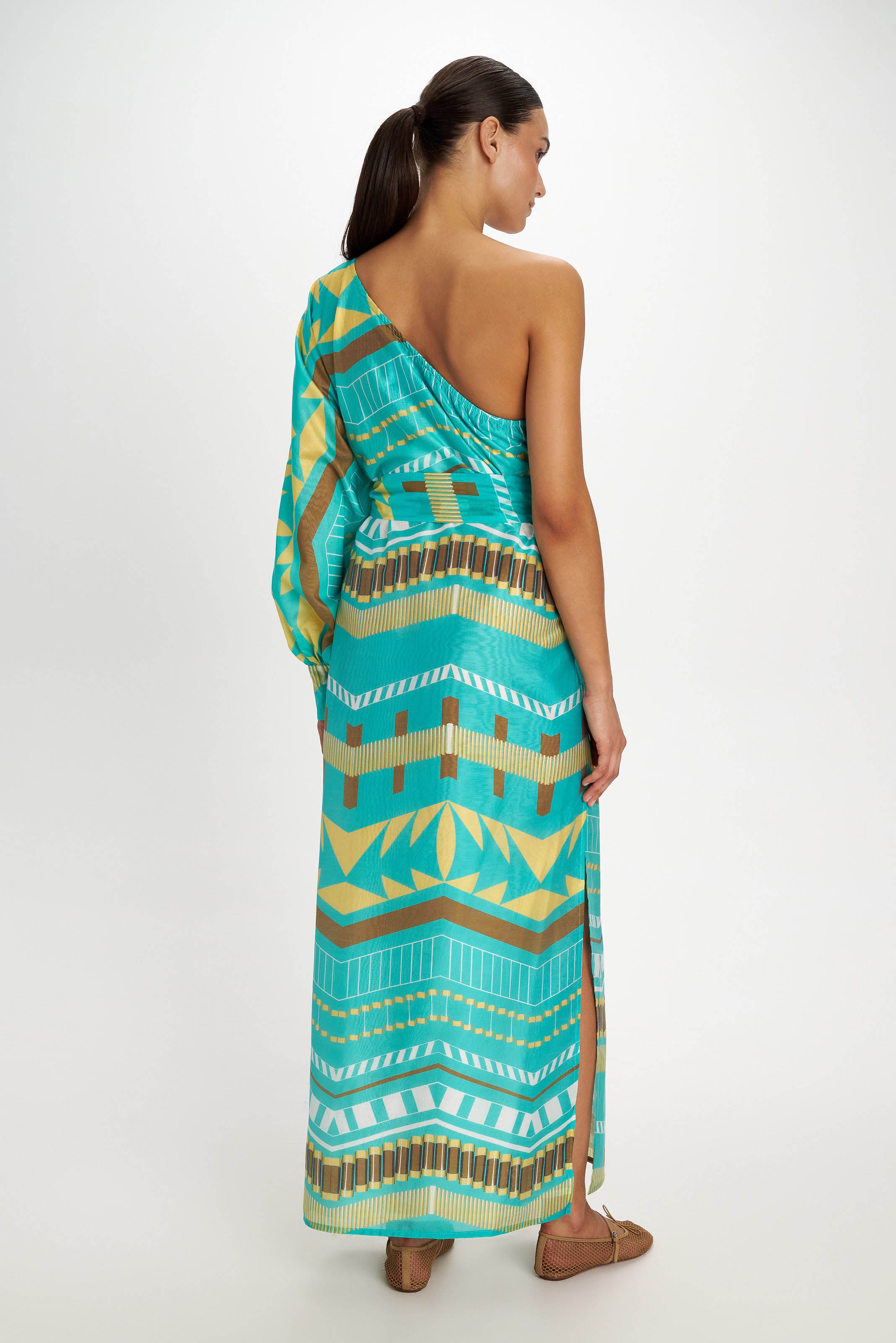 Nemesis One-Shoulder Dress - Aqua - Pearl and Caviar