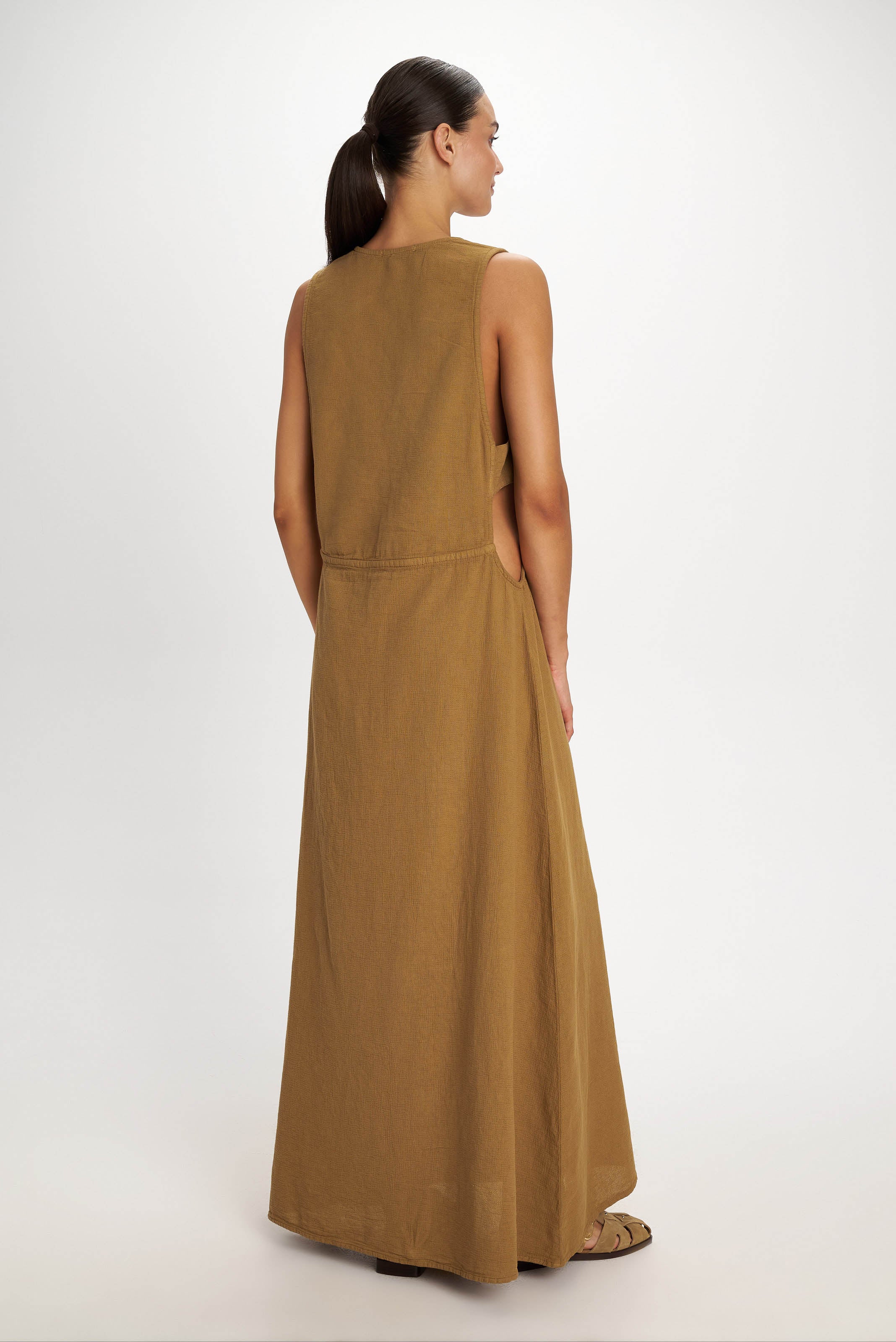 Iraklia Maxi Dress - Brown - Pearl and Caviar