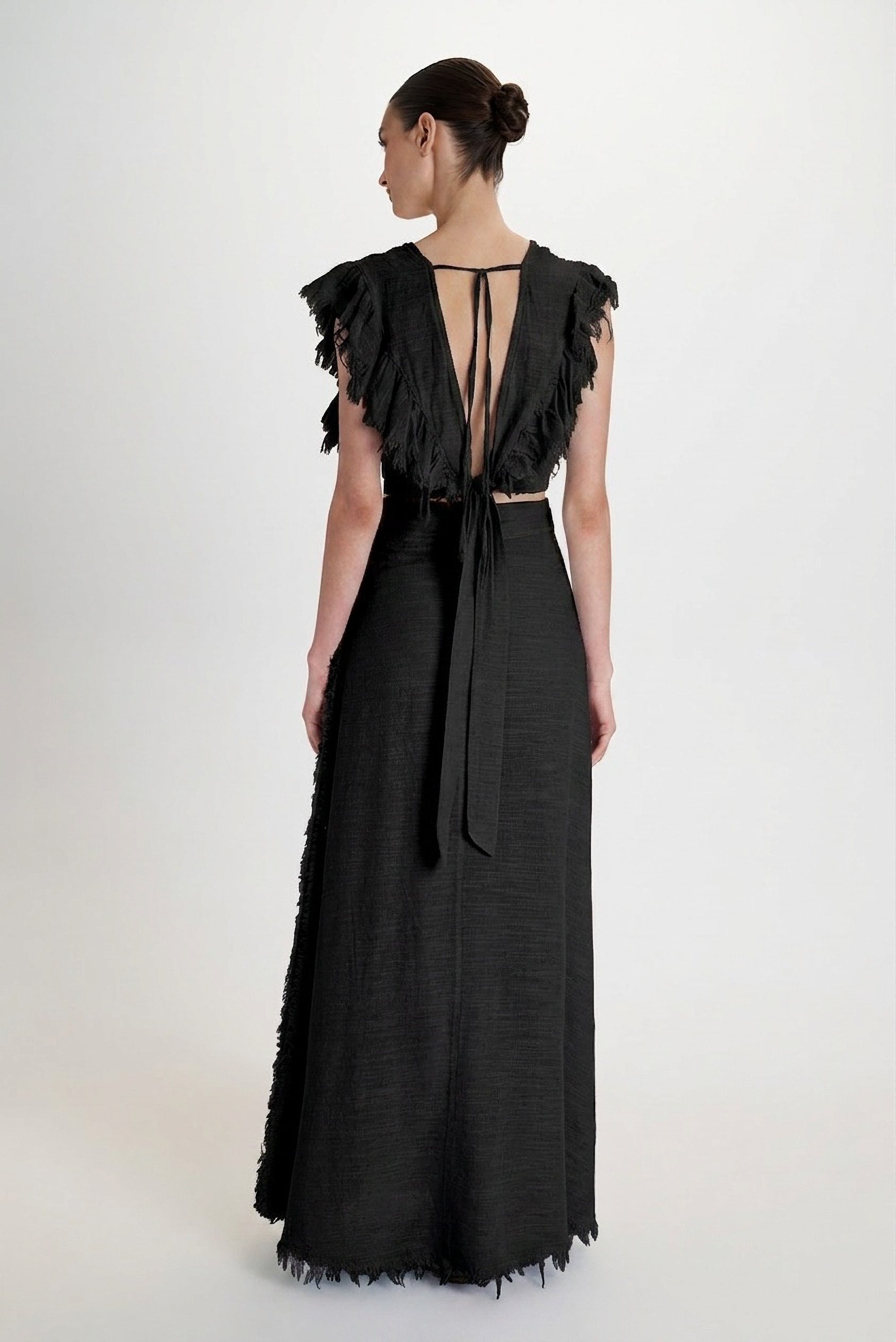 Gauze Maxi Skirt - Black