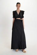 Gauze Maxi Skirt - Black