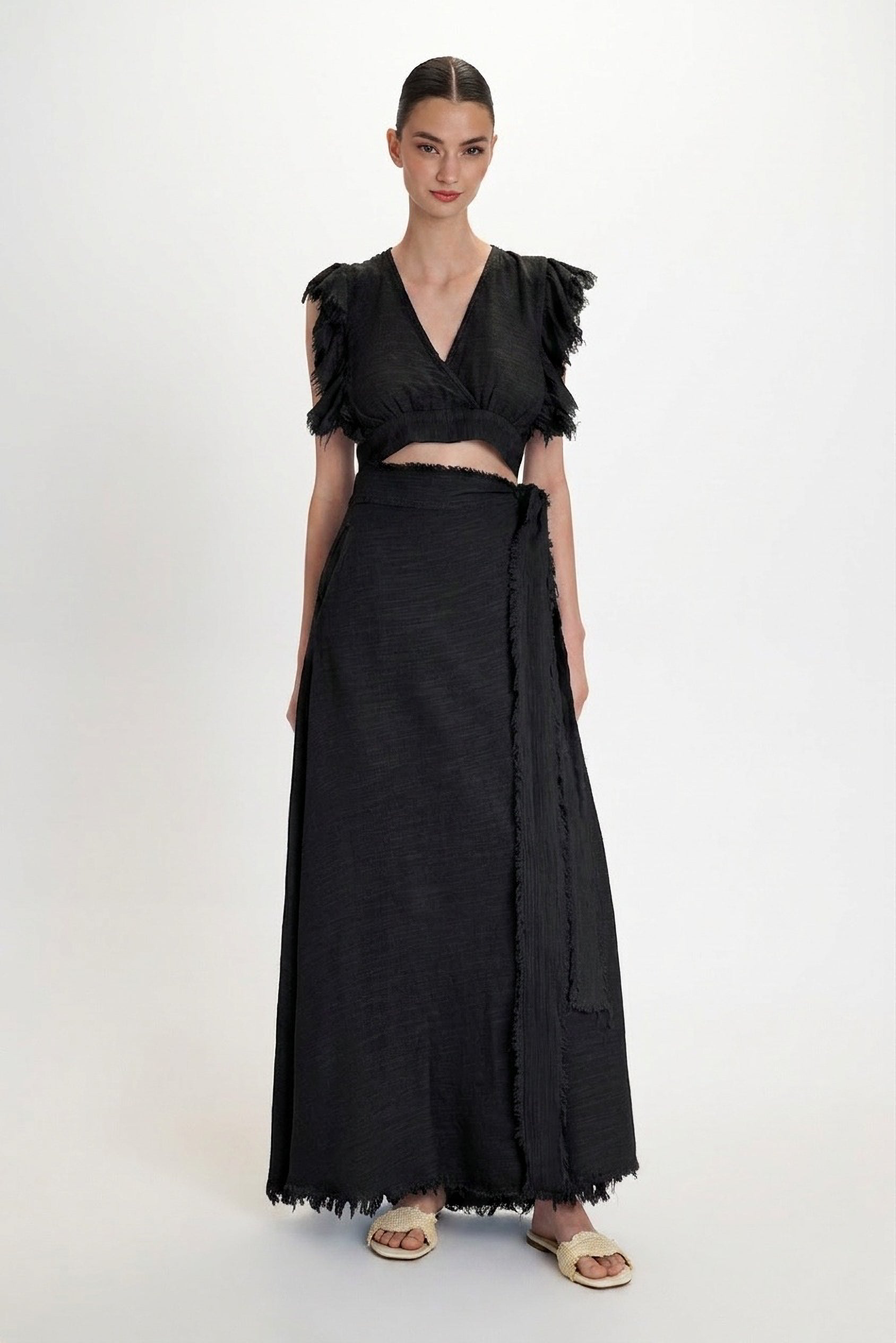 Gauze Maxi Skirt - Black