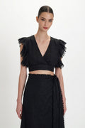 Gauze Crop Top - Black