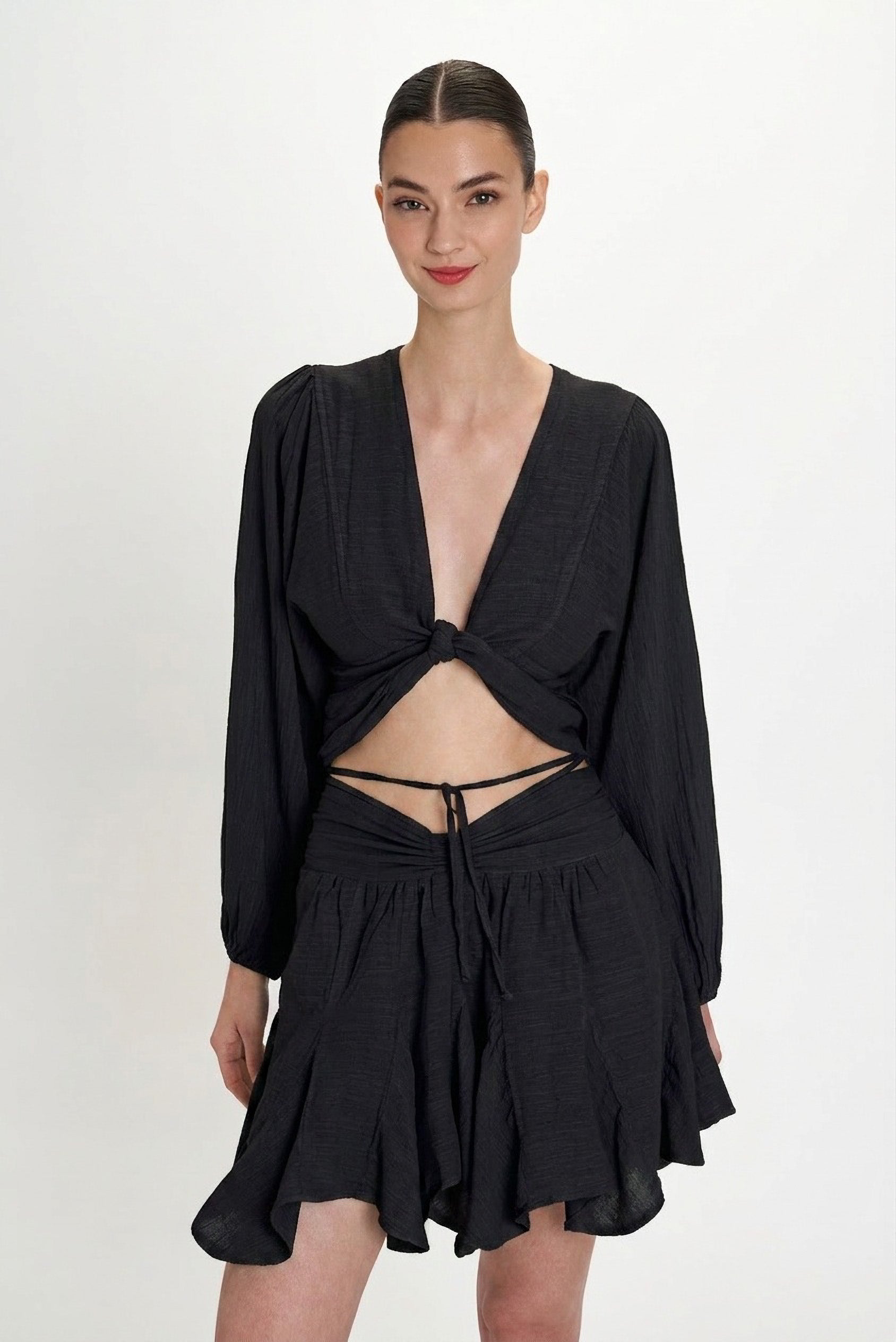 Gauze Skort - Black