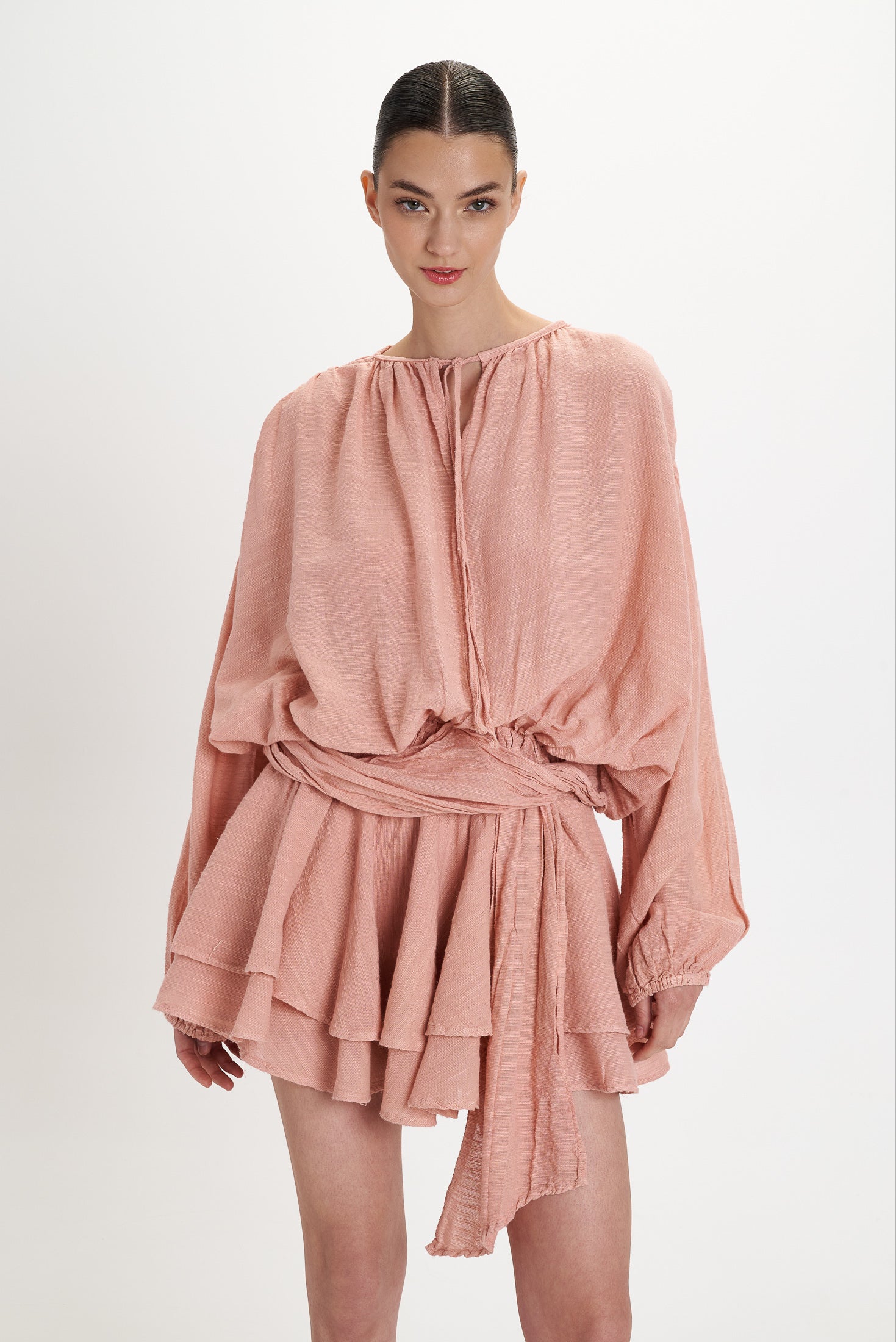 Ruffle Dress Papaya Papaya front view