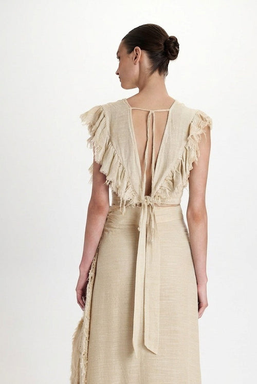 Gauze Crop Top - Butter