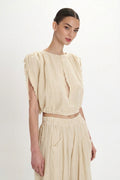 Gauze Keyhole Top - Butter