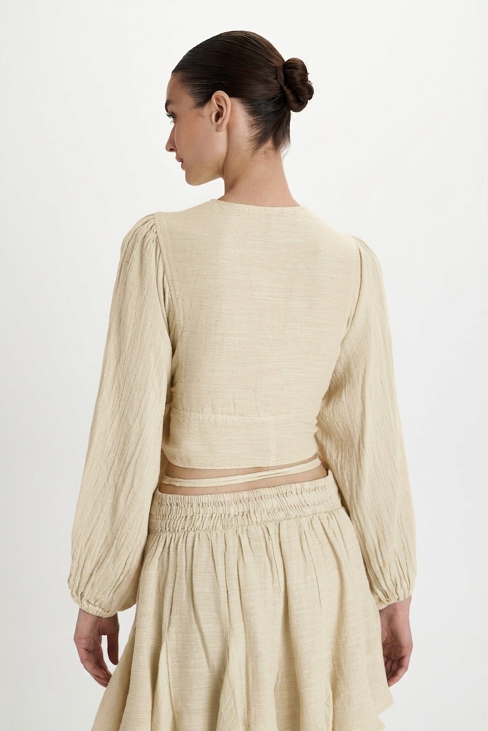 Gauze Knot Top - Butter