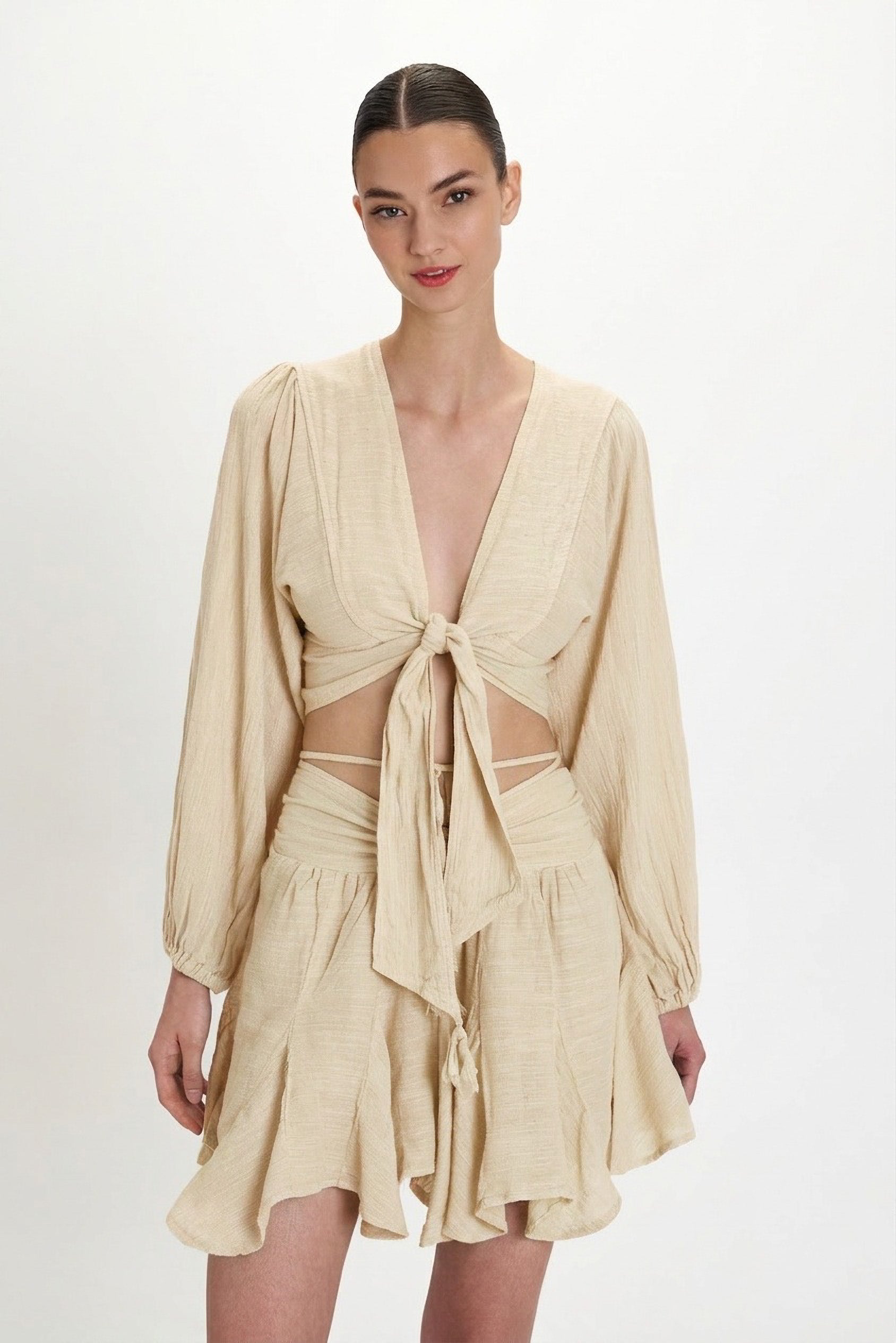 Gauze Skort - Butter