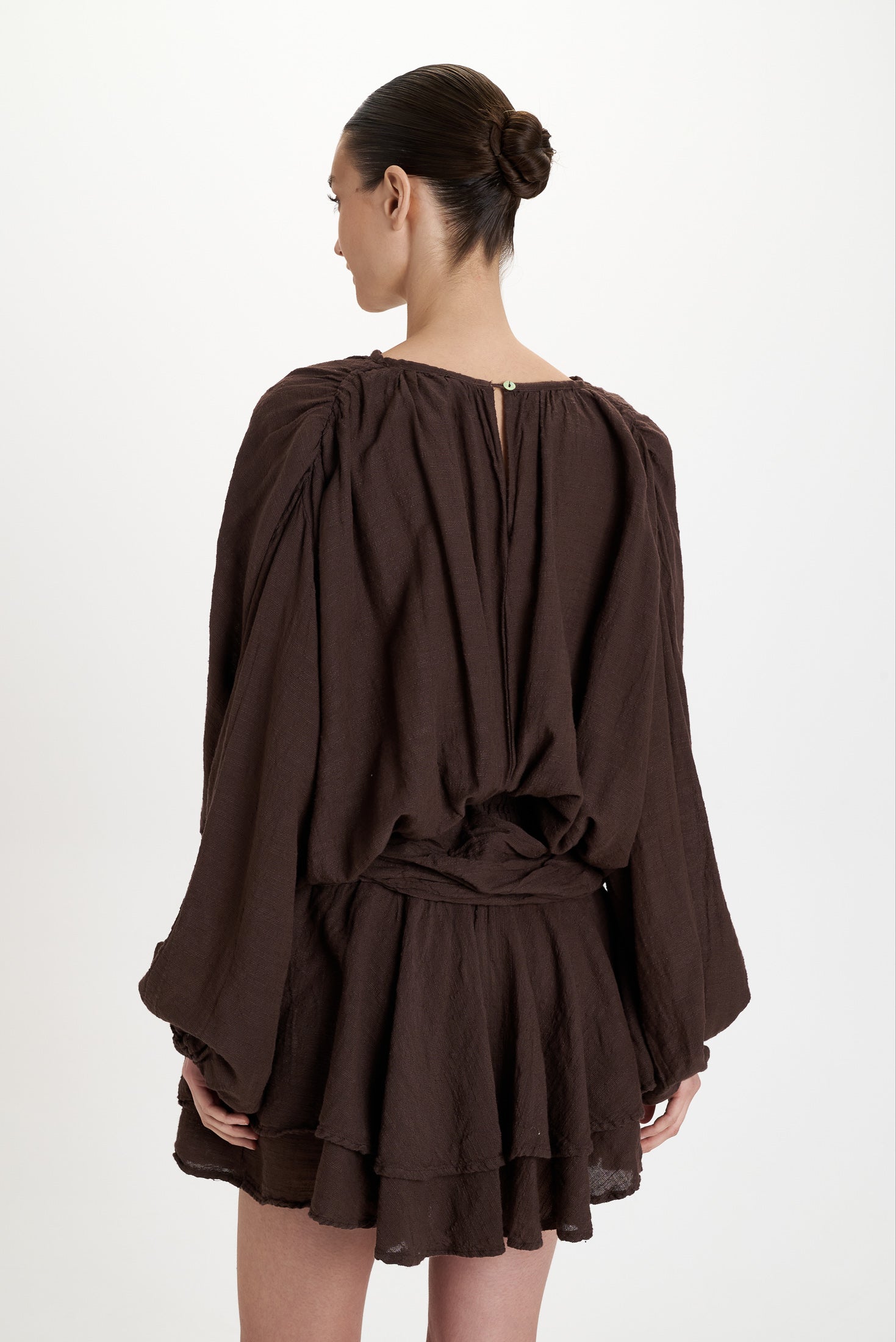 Ruffle Dress Brown Brown view 4