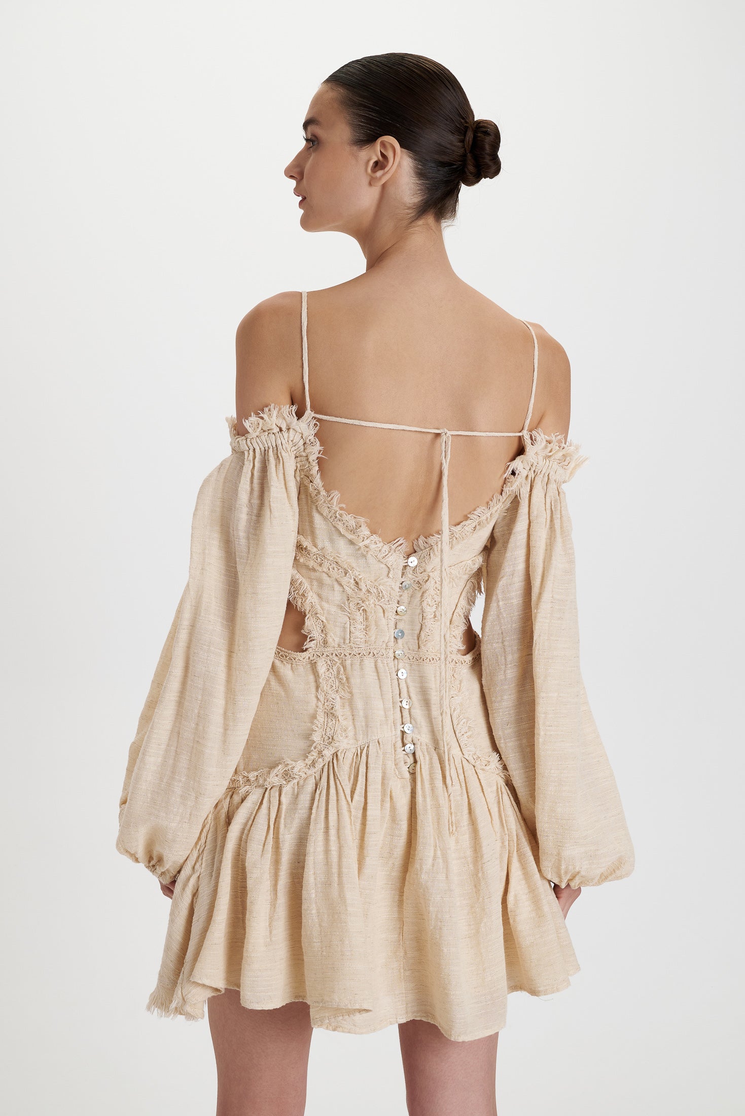Fringe Mini Dress Butter view 4