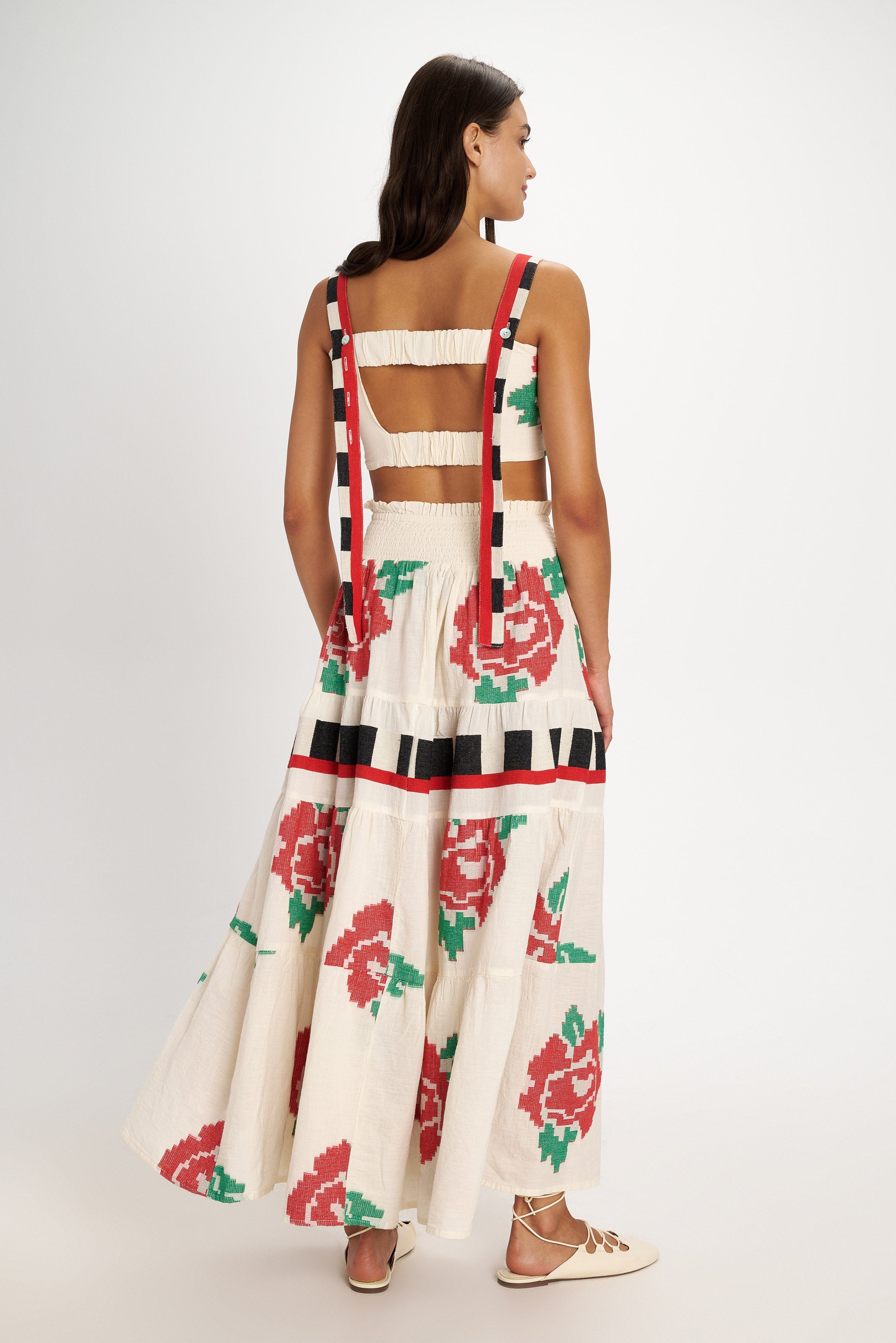 Embroidered Maxi Skirt Rose view 3