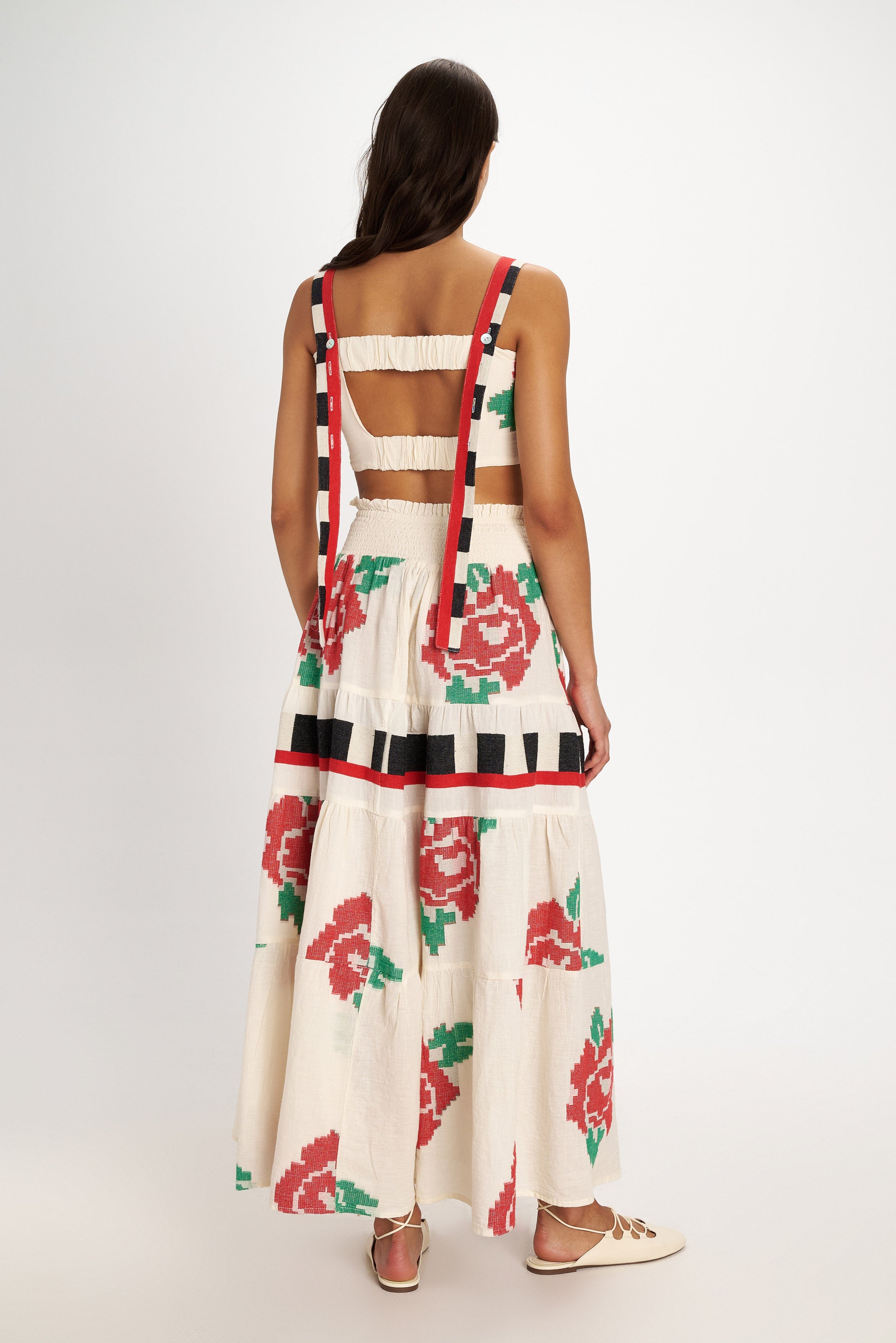 Embroidered Crop Top Rose view 3