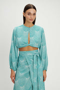 Silk Maxi Skirt Green view 2