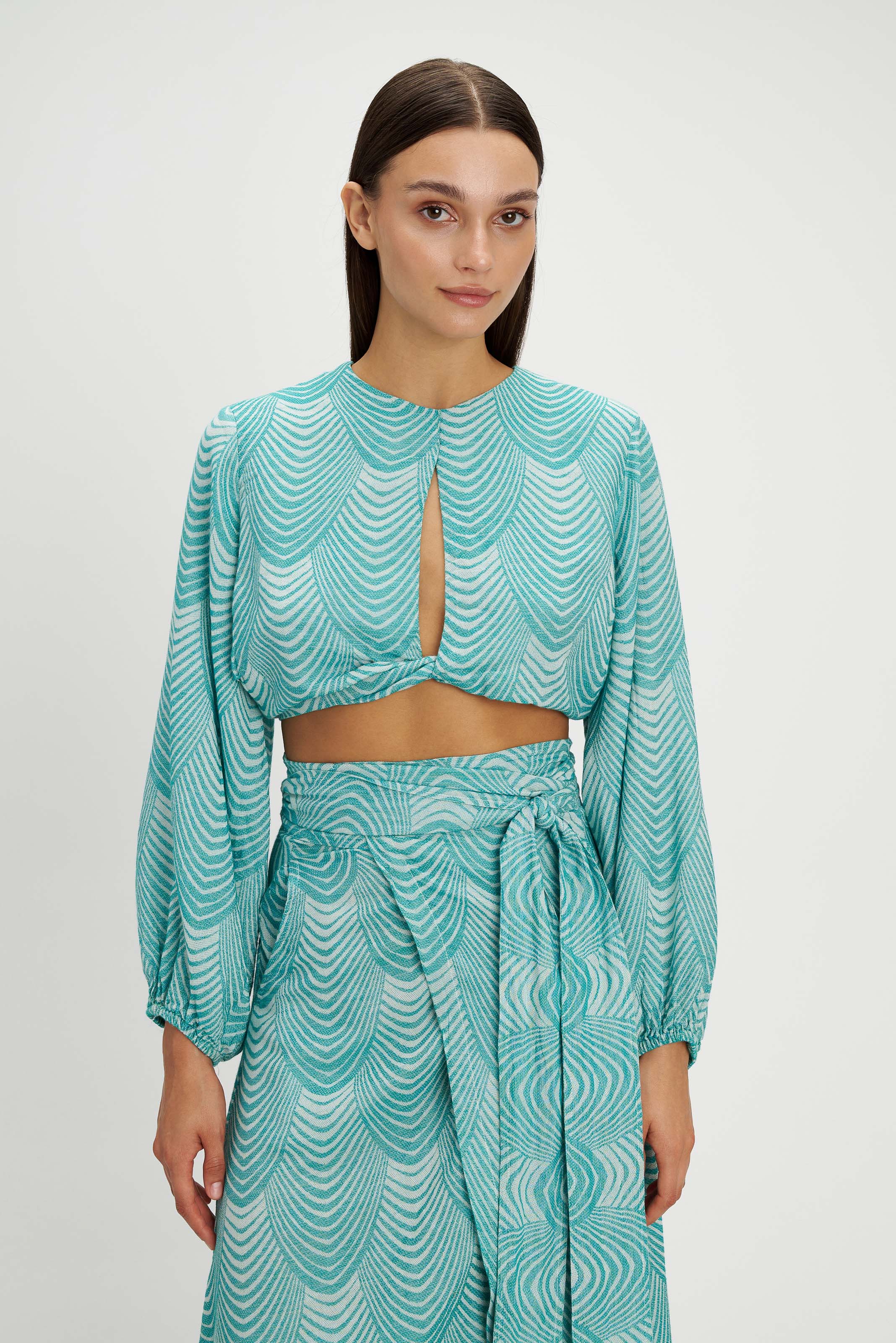 Silk Maxi Skirt Green view 2