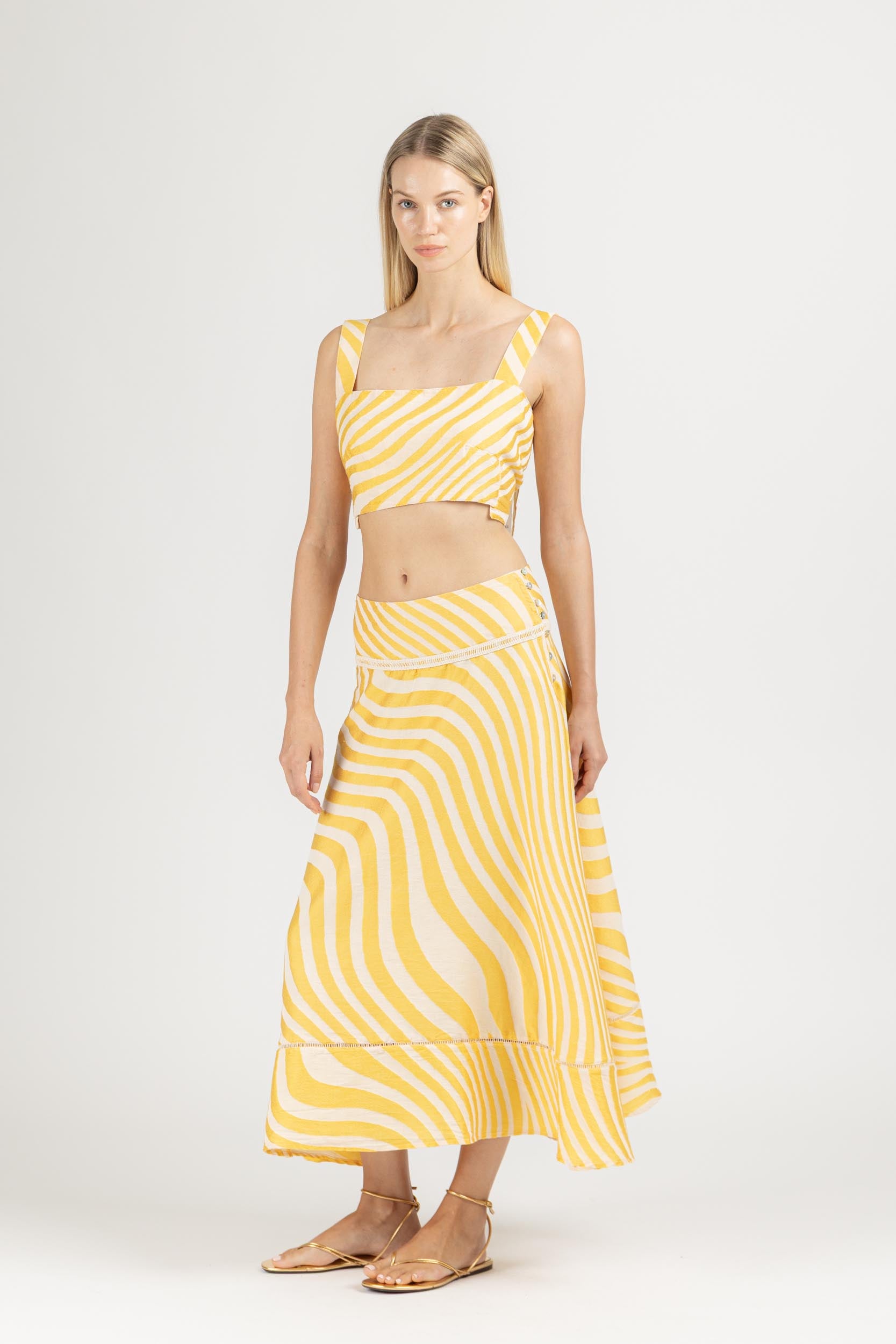 JACQUARD MIDI SKIRT