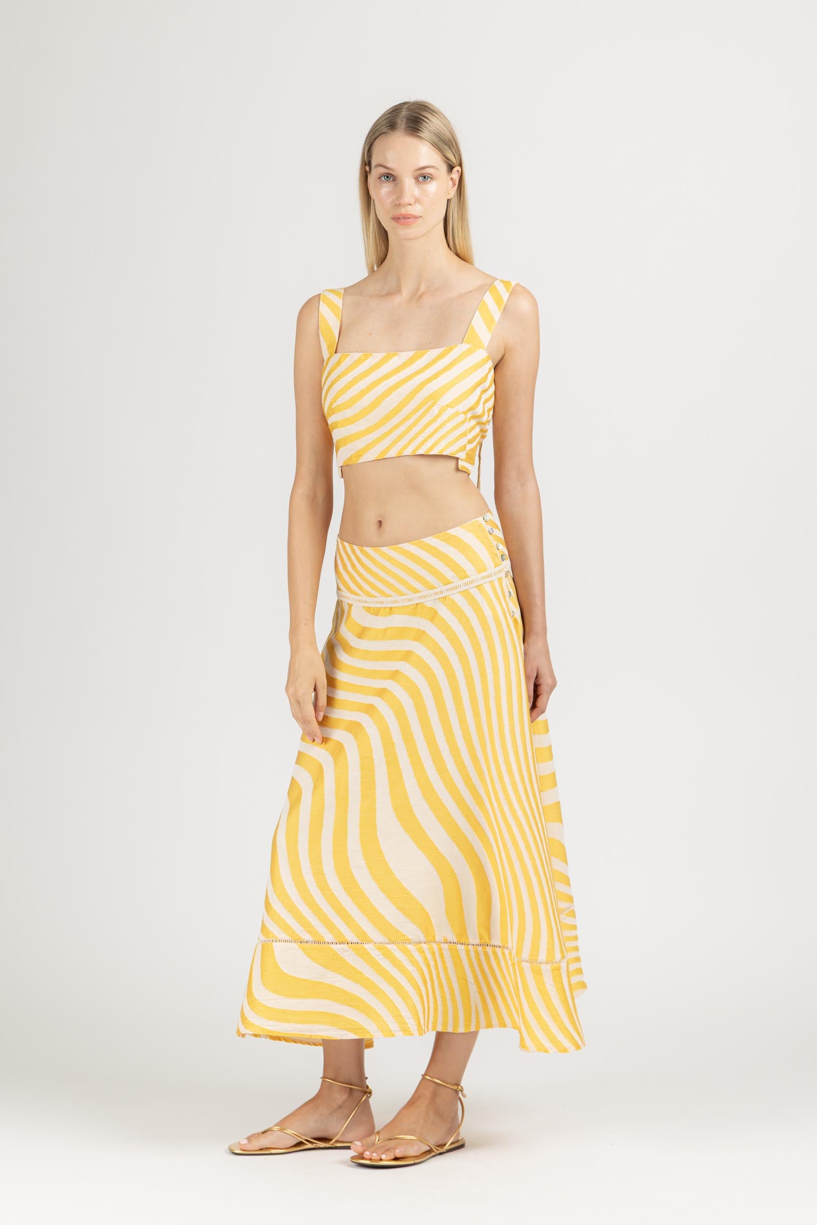 JACQUARD MIDI SKIRT
