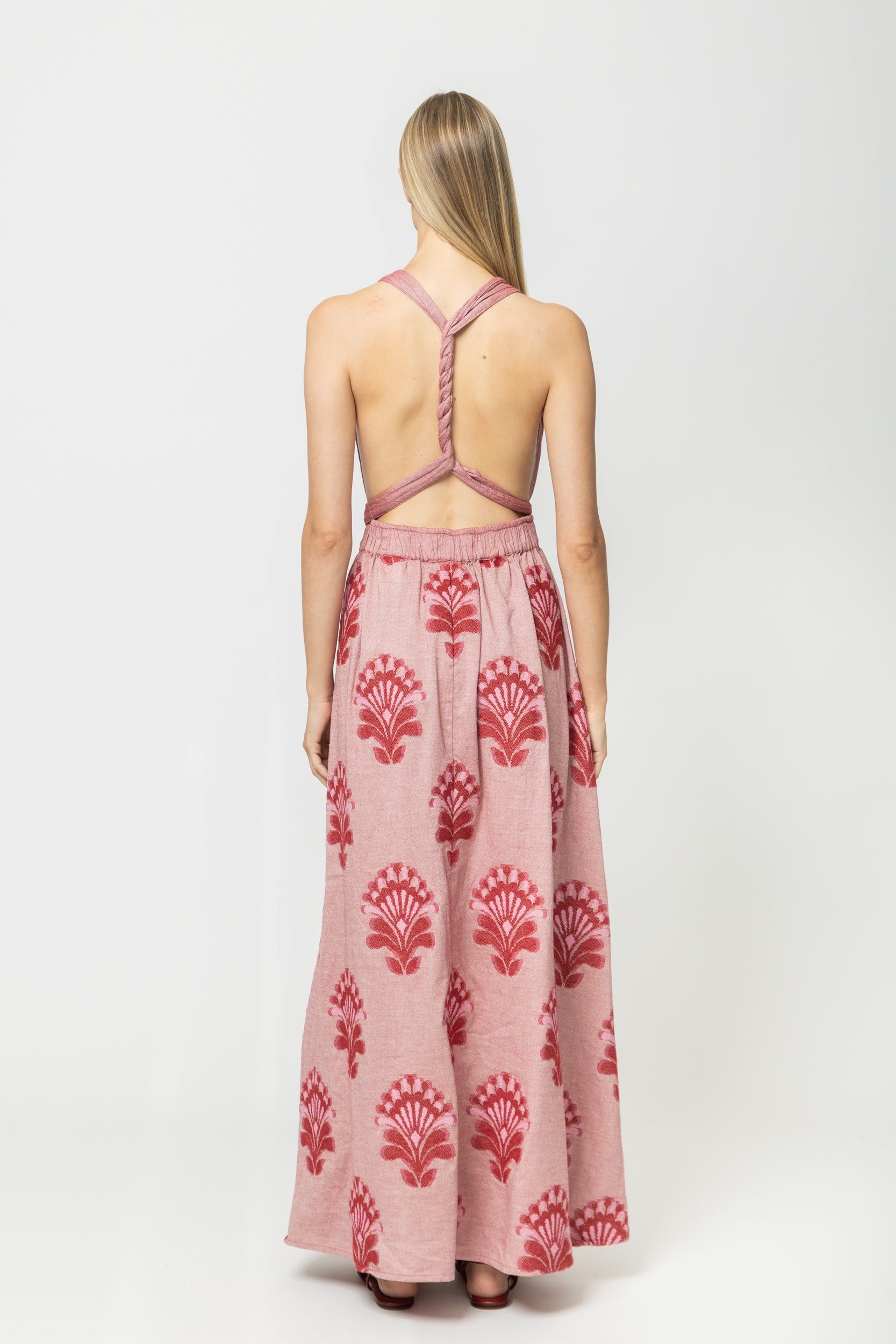 JACQUARD DRESS WITH OPEN BACK