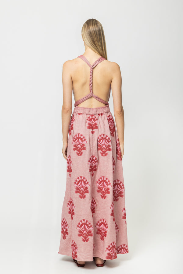 JACQUARD DRESS WITH OPEN BACK