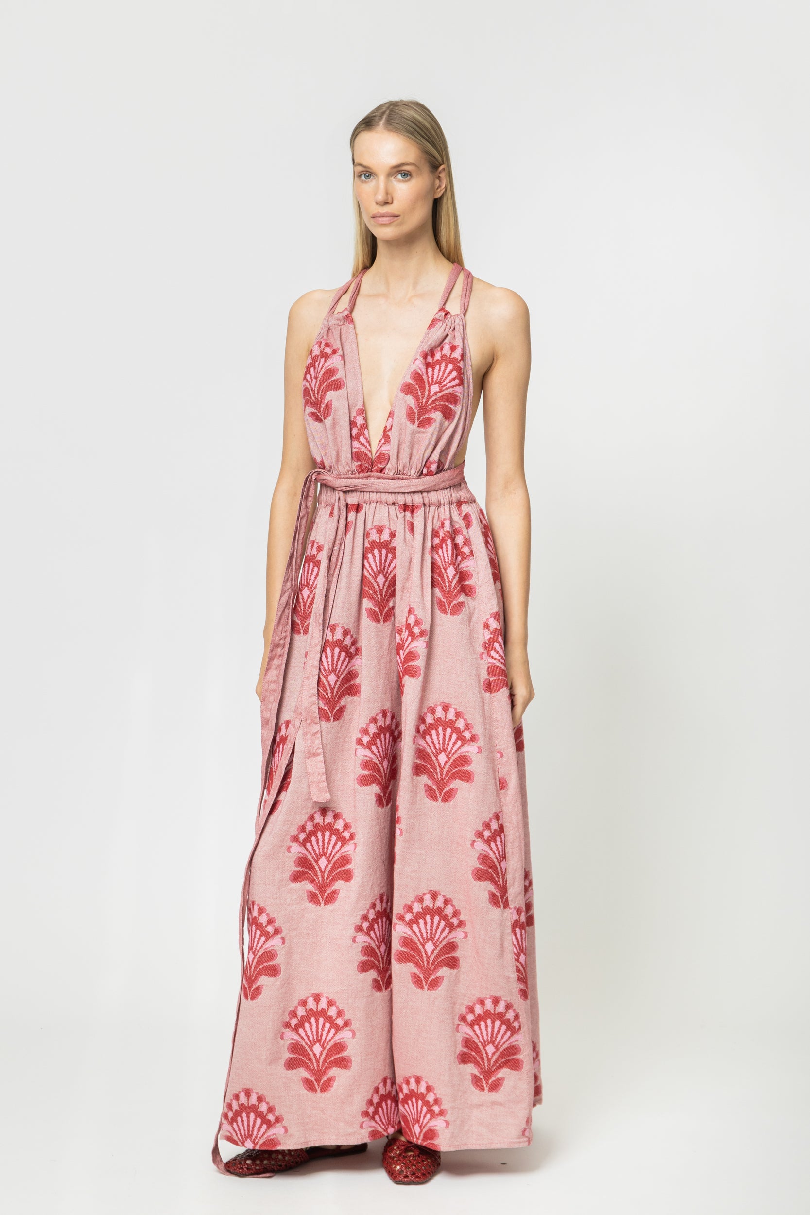 JACQUARD DRESS WITH OPEN BACK