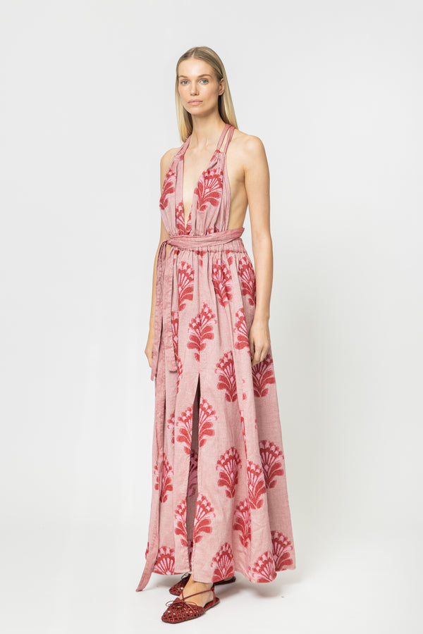 JACQUARD DRESS WITH OPEN BACK