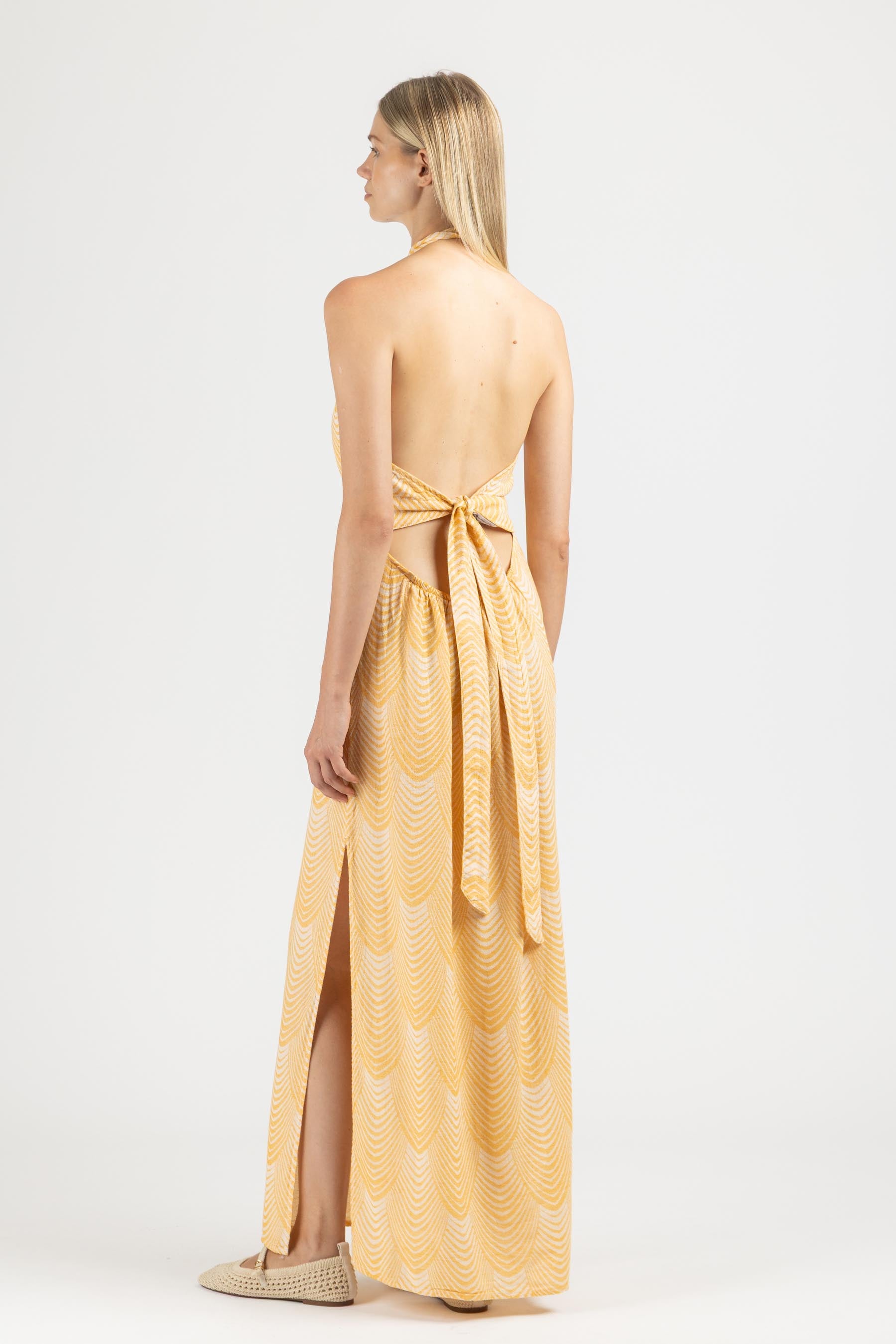 JACQUARD DRESS WITH OPEN BACK