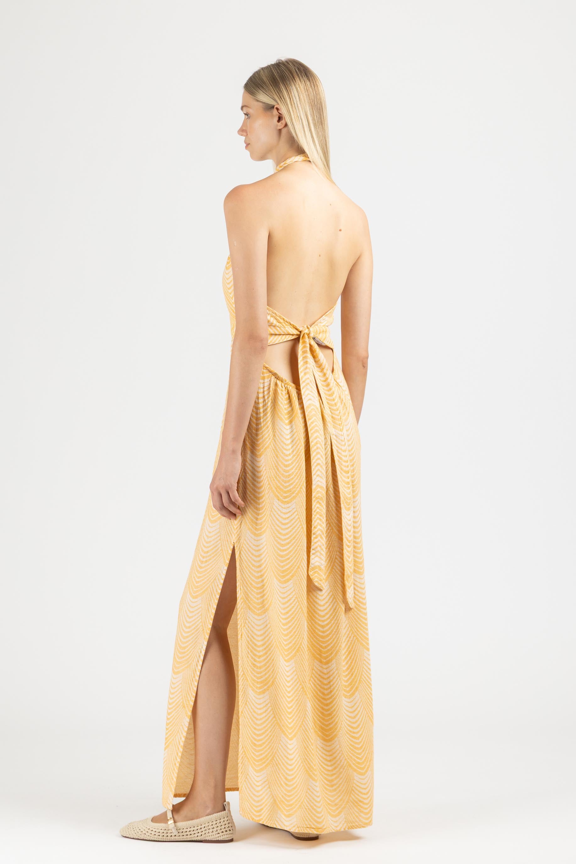 JACQUARD DRESS WITH OPEN BACK