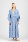 JACQUARD DRESS WITH OPEN SLEEVES