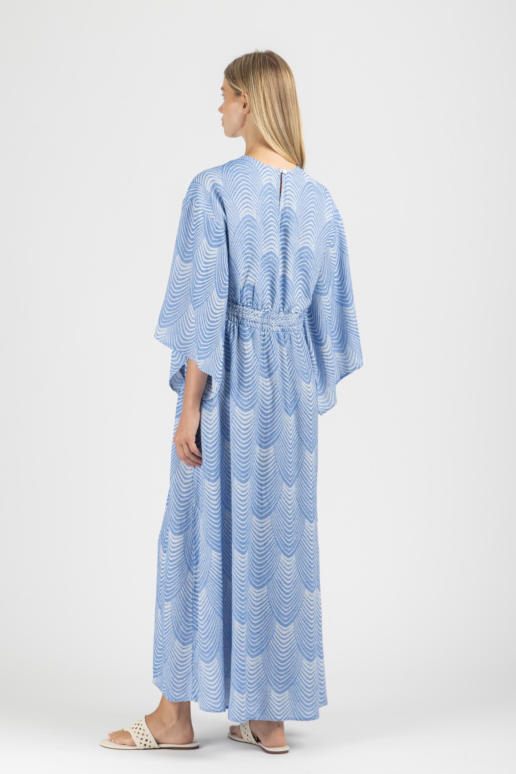 JACQUARD DRESS WITH OPEN SLEEVES