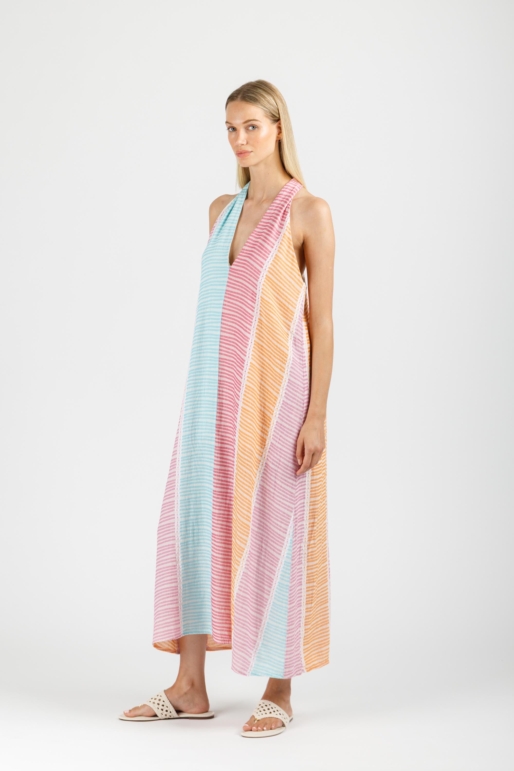 JACQUARD KAFTAN DRESS WITH BELT