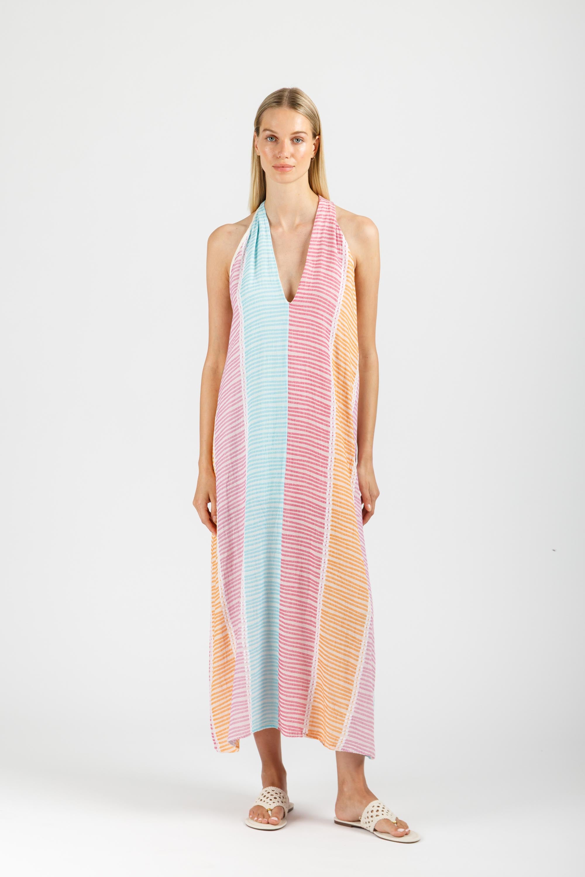 JACQUARD KAFTAN DRESS WITH BELT