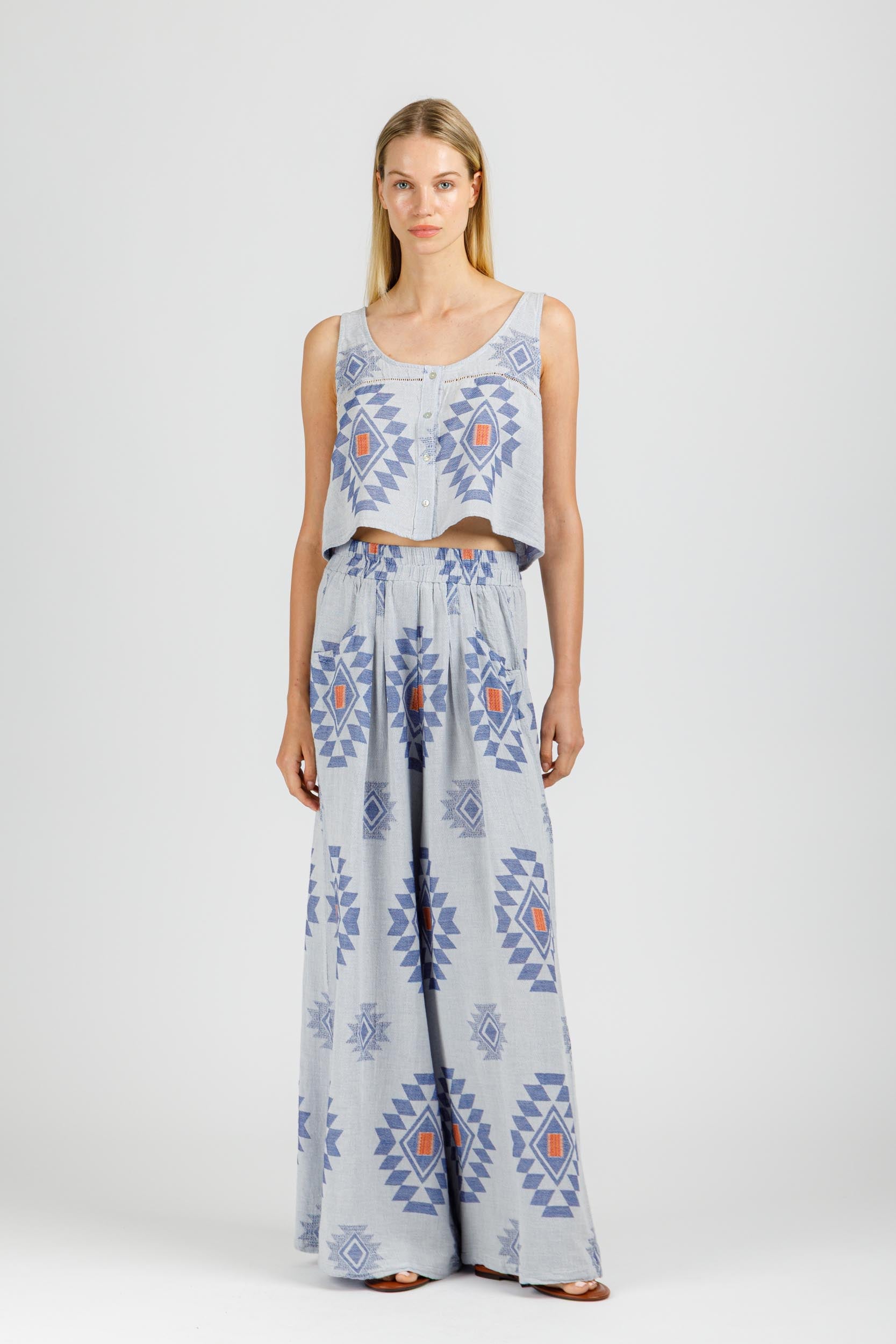 JACQUARD LOOSE PANTS