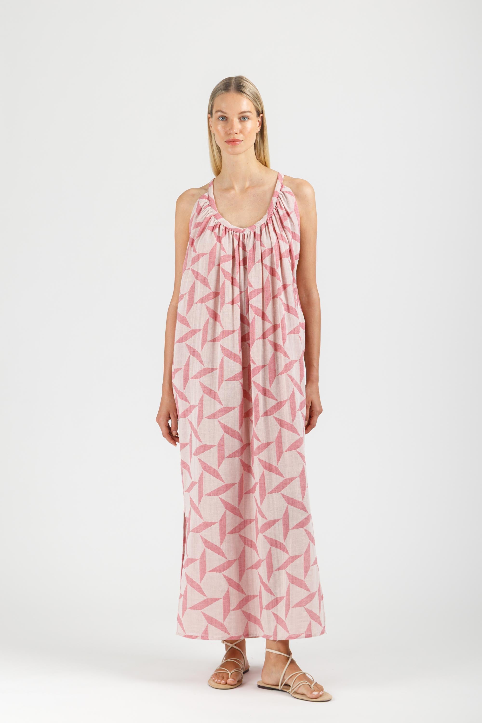 JACQUARD MAXI DRESS WITH BELT