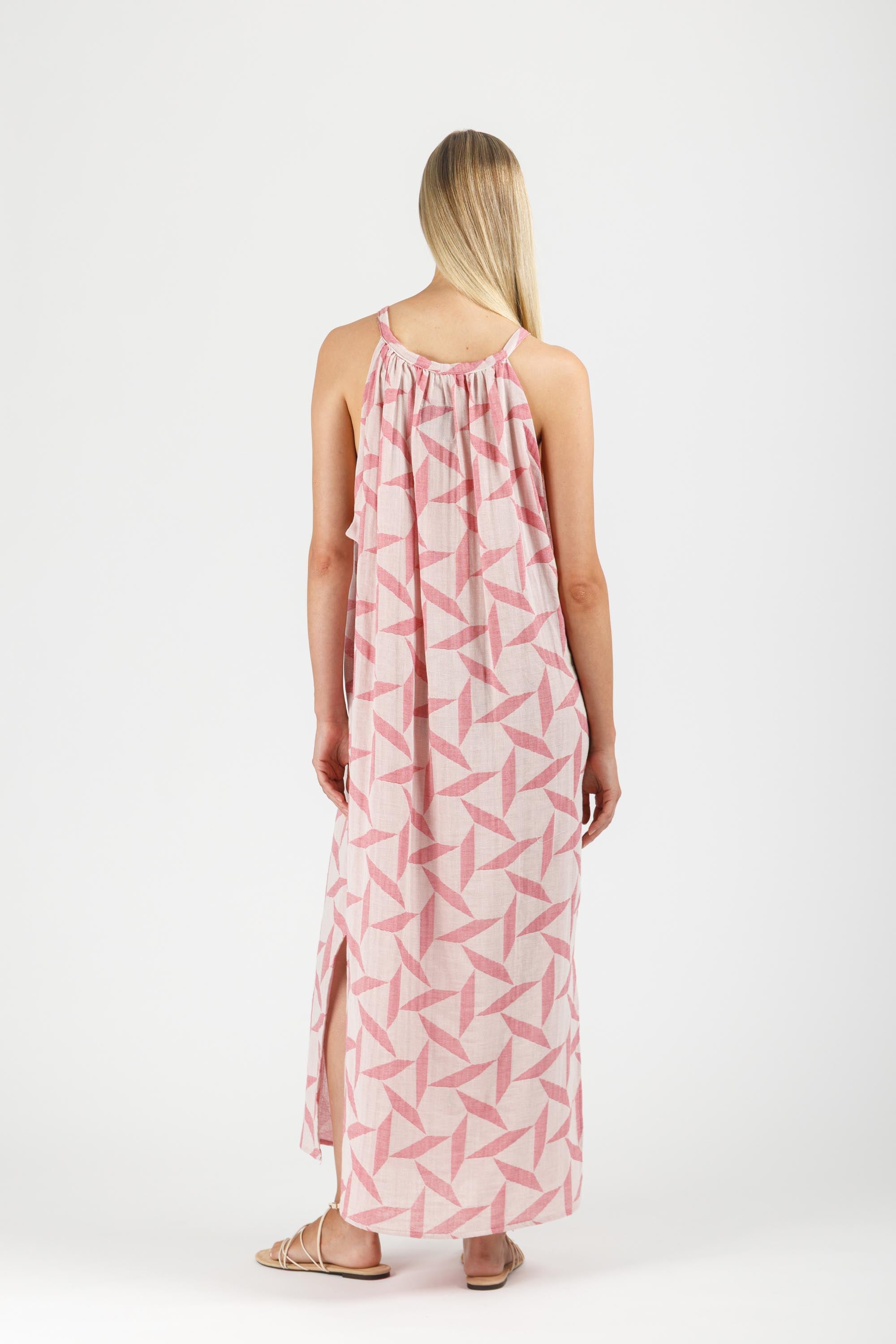 JACQUARD MAXI DRESS WITH BELT
