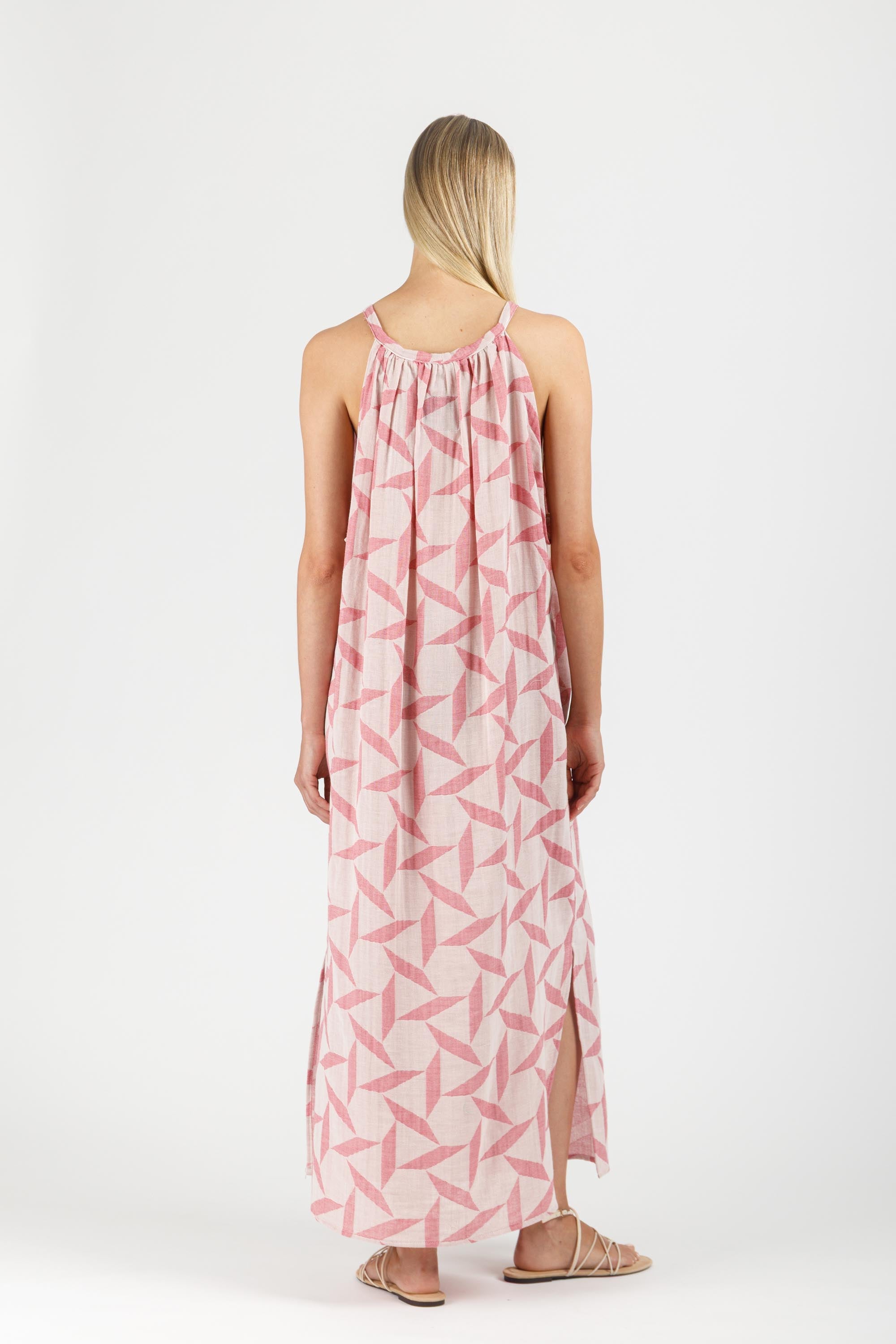 JACQUARD MAXI DRESS WITH BELT