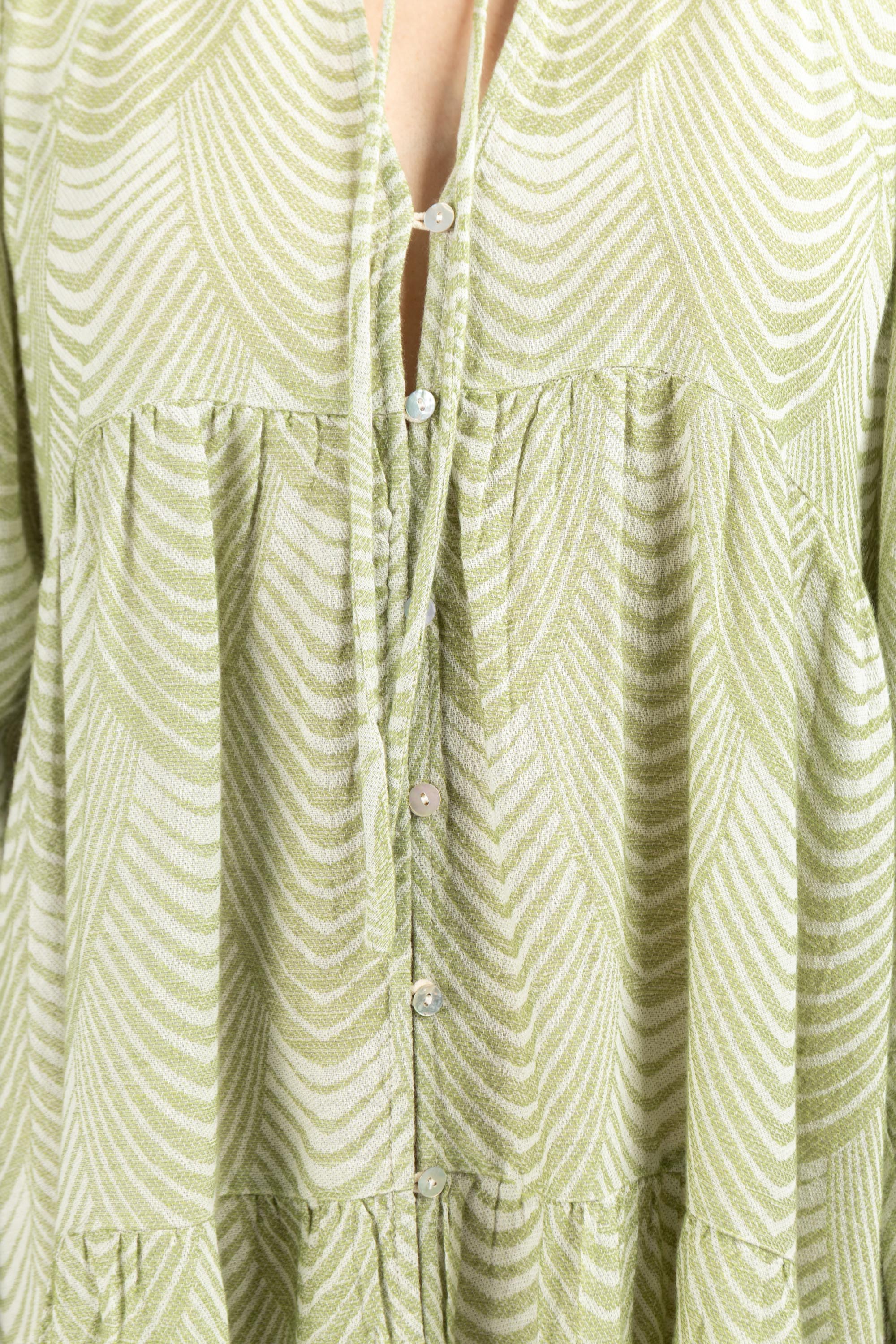 JACQUARD MAXI DRESS WITH BUTTONS
