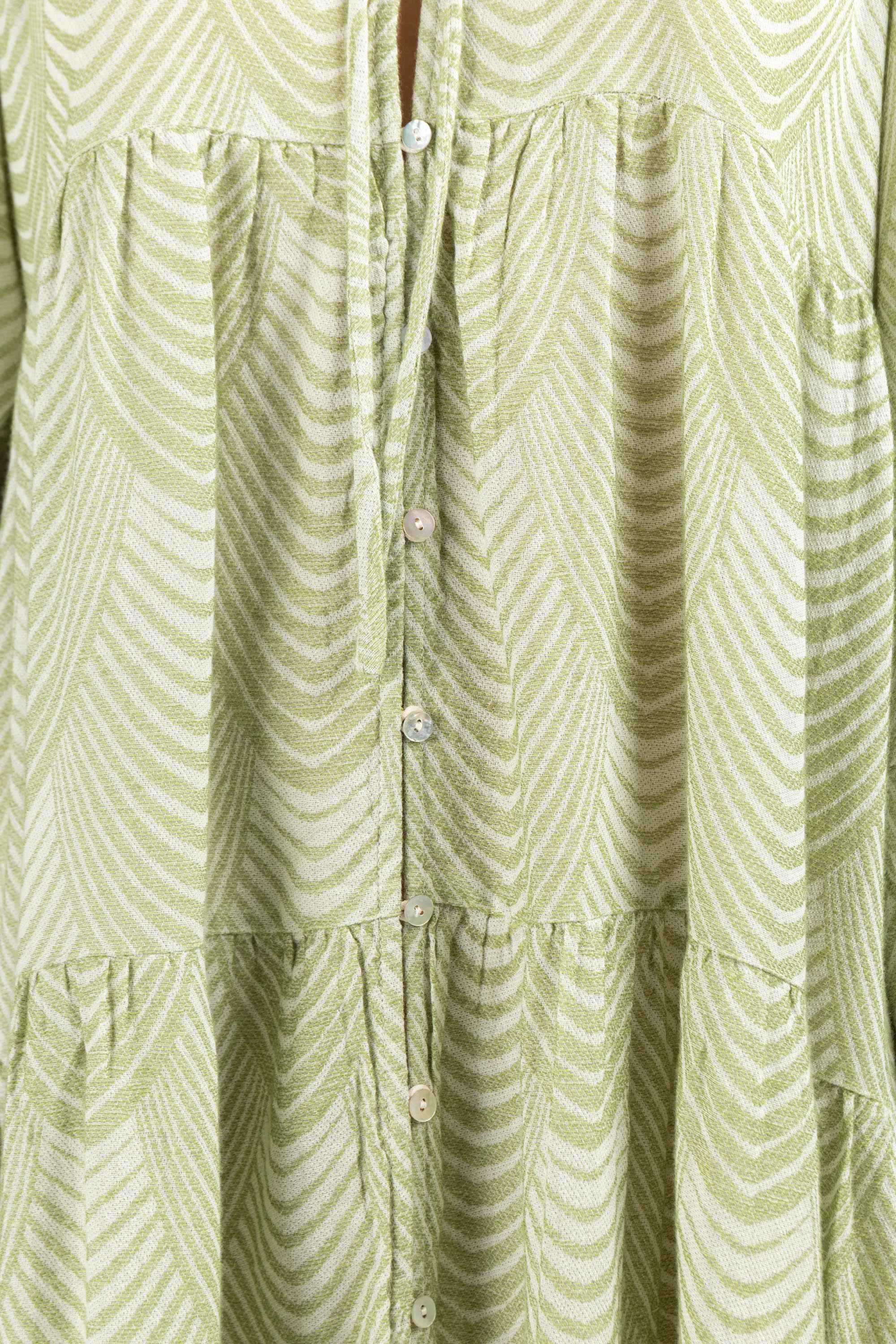 JACQUARD MAXI DRESS WITH BUTTONS