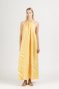 JACQUARD MAXI DRESS WITH OPEN BACK