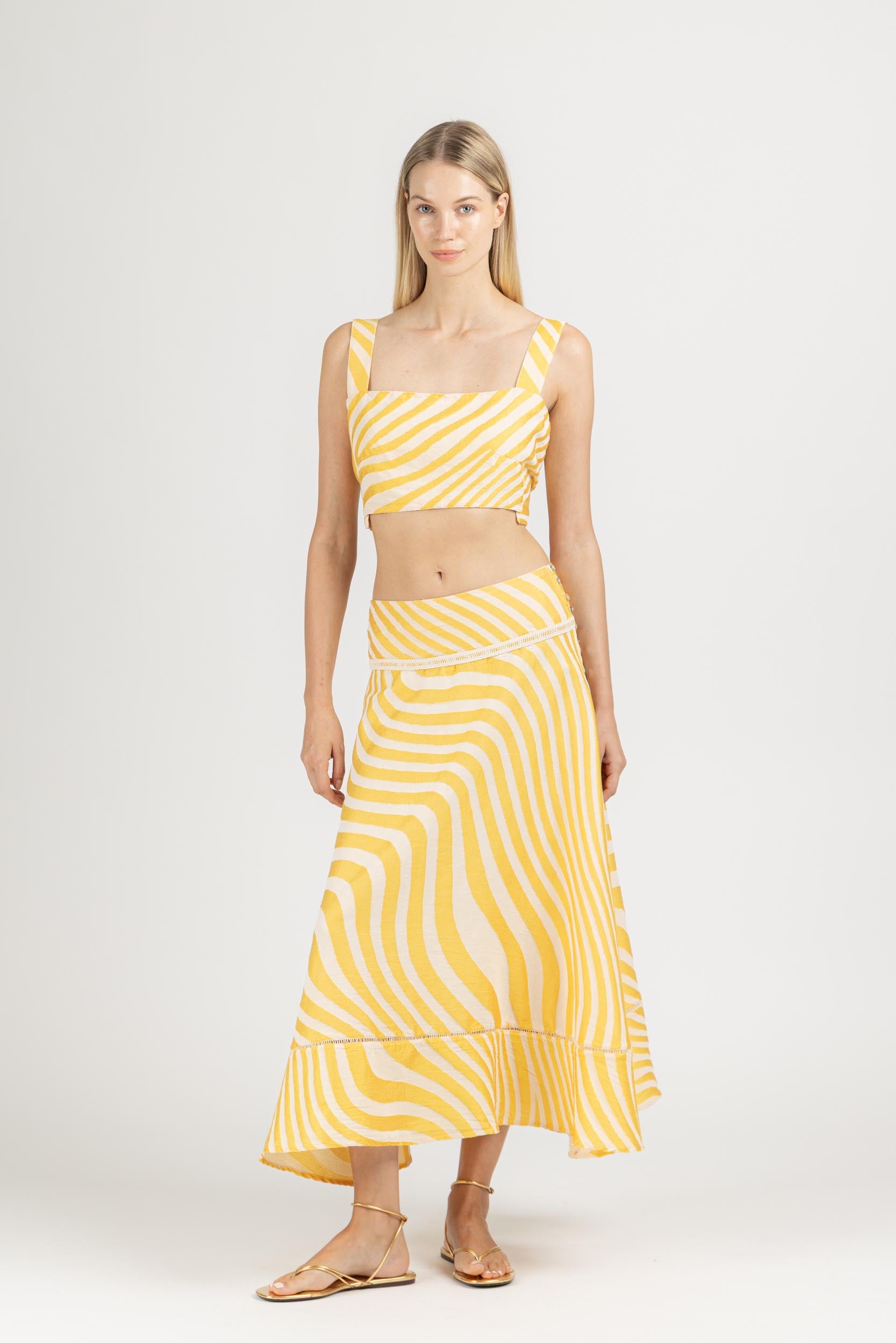 JACQUARD MIDI SKIRT