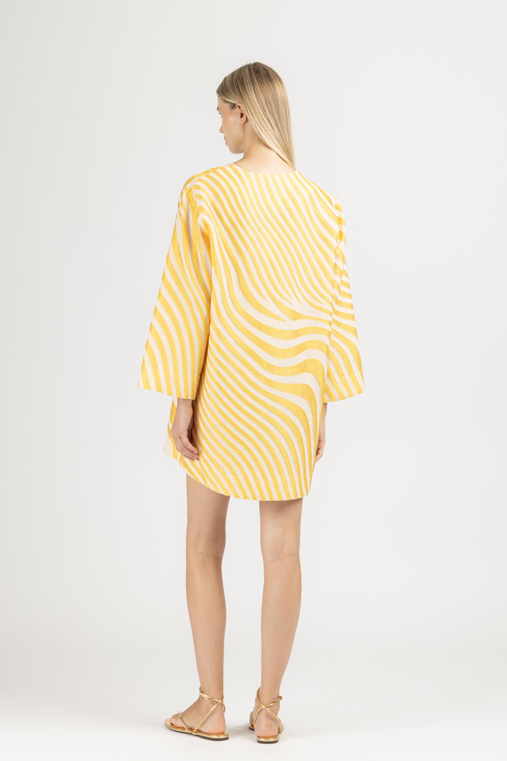 JACQUARD MINI KAFTAN DRESS