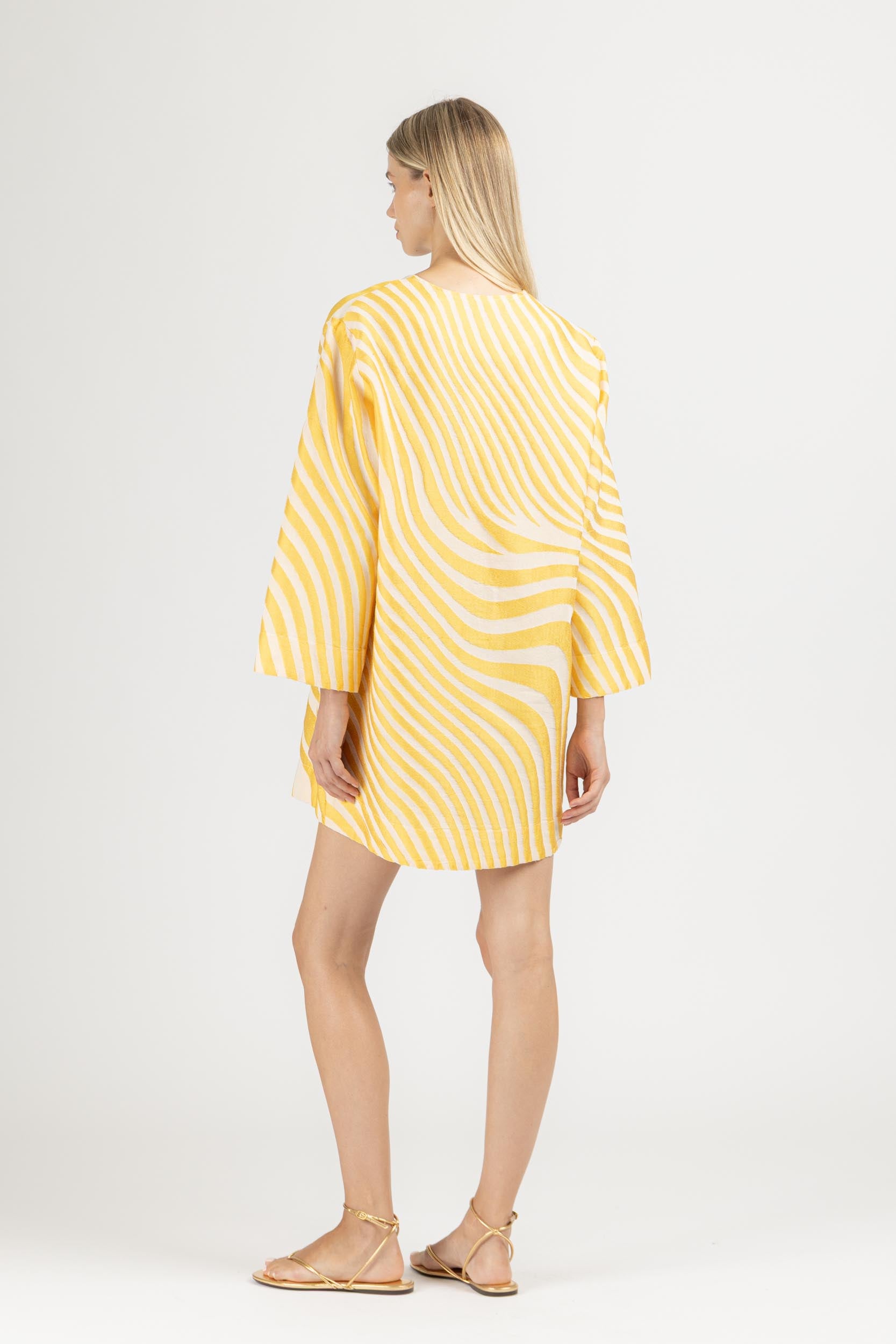 JACQUARD MINI KAFTAN DRESS