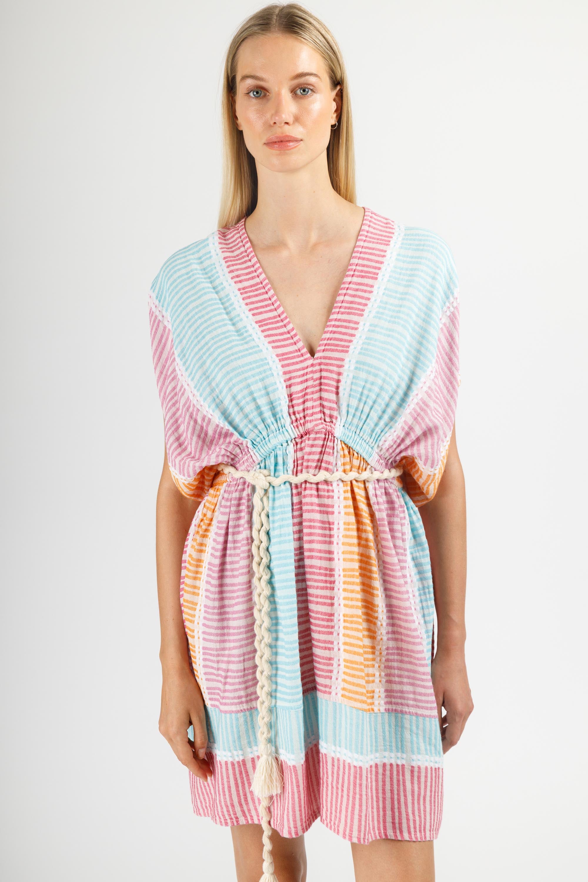 JACQUARD MINI KAFTAN DRESS
