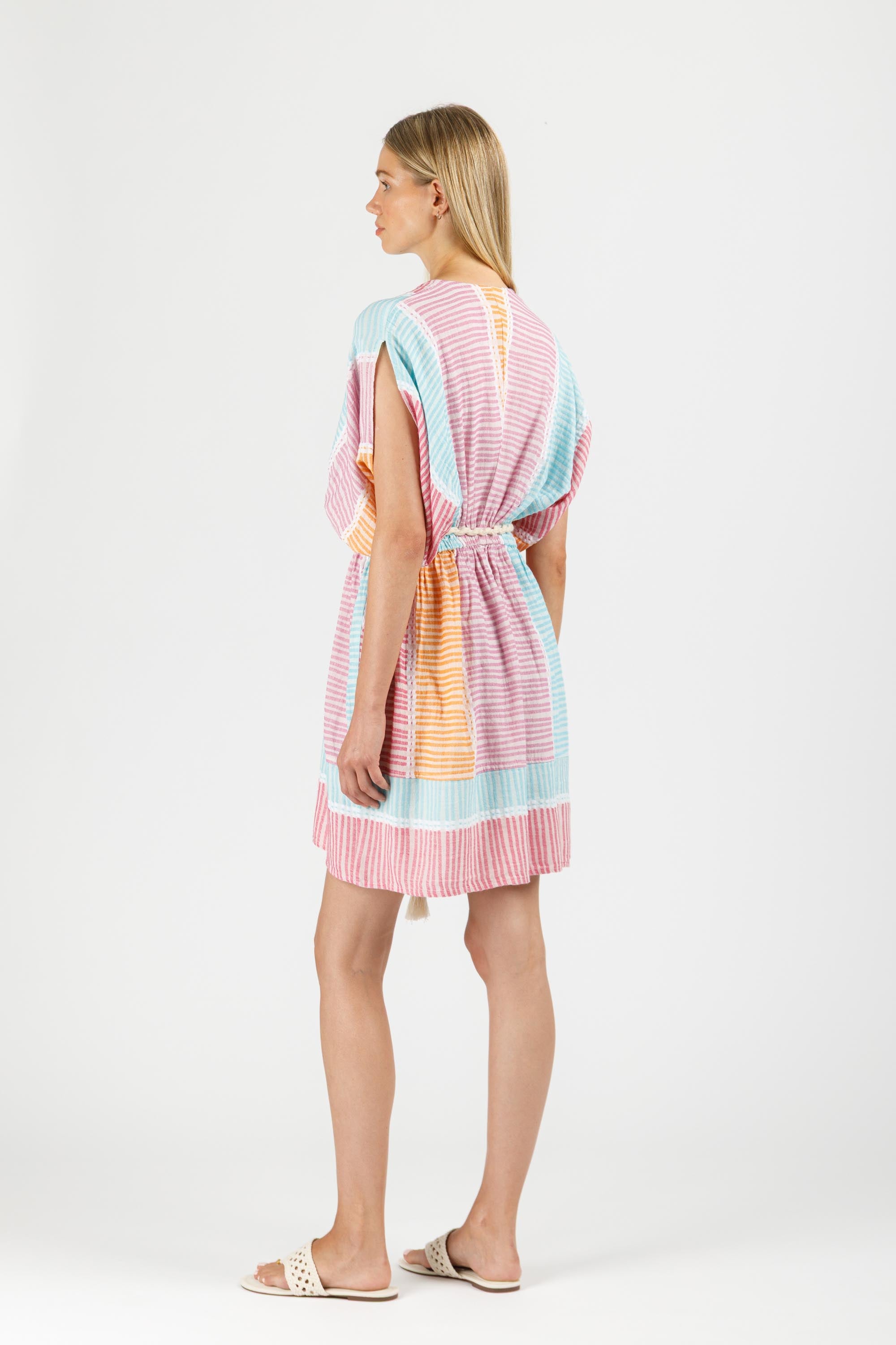 JACQUARD MINI KAFTAN DRESS