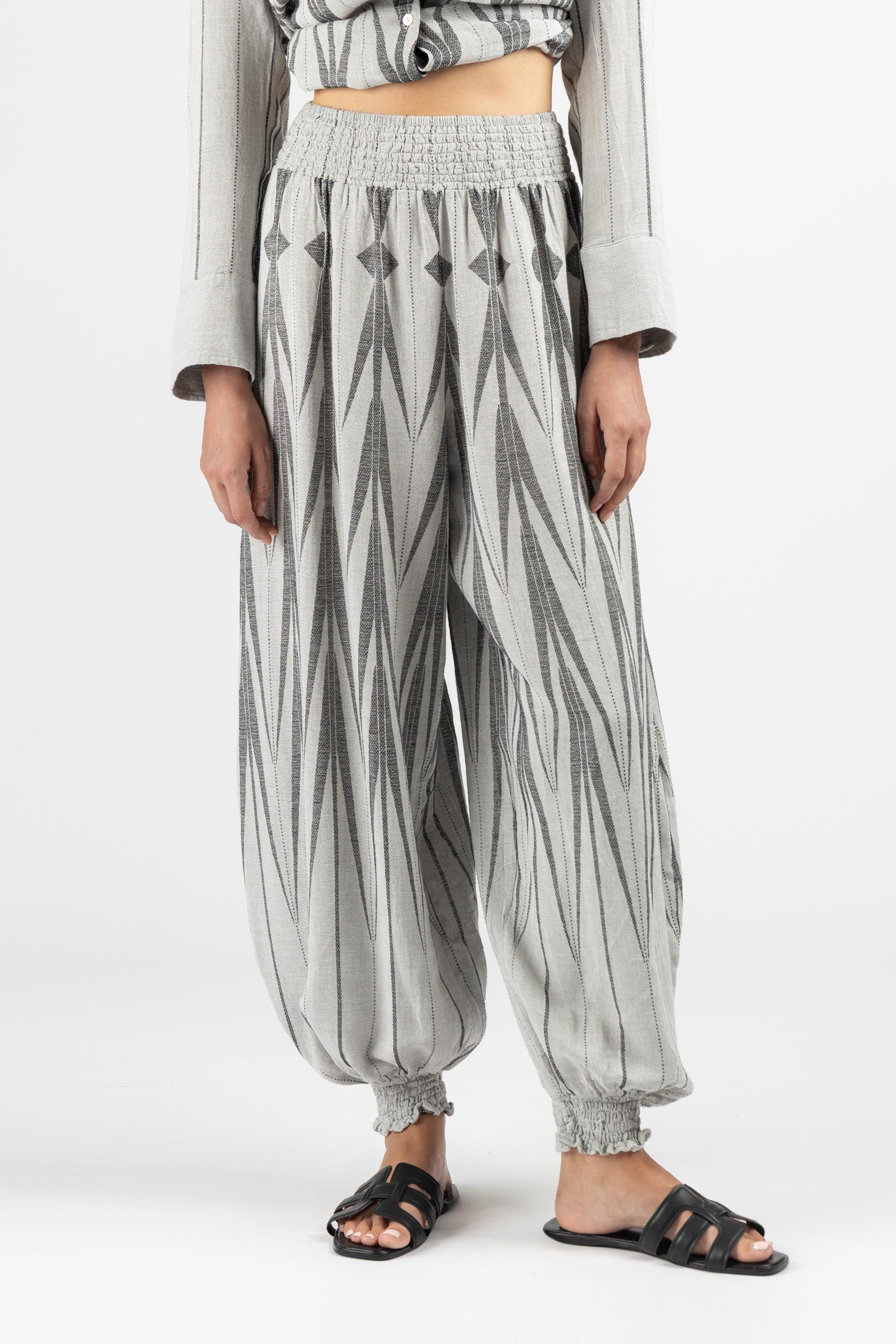 JACQUARD HAREM PANTS