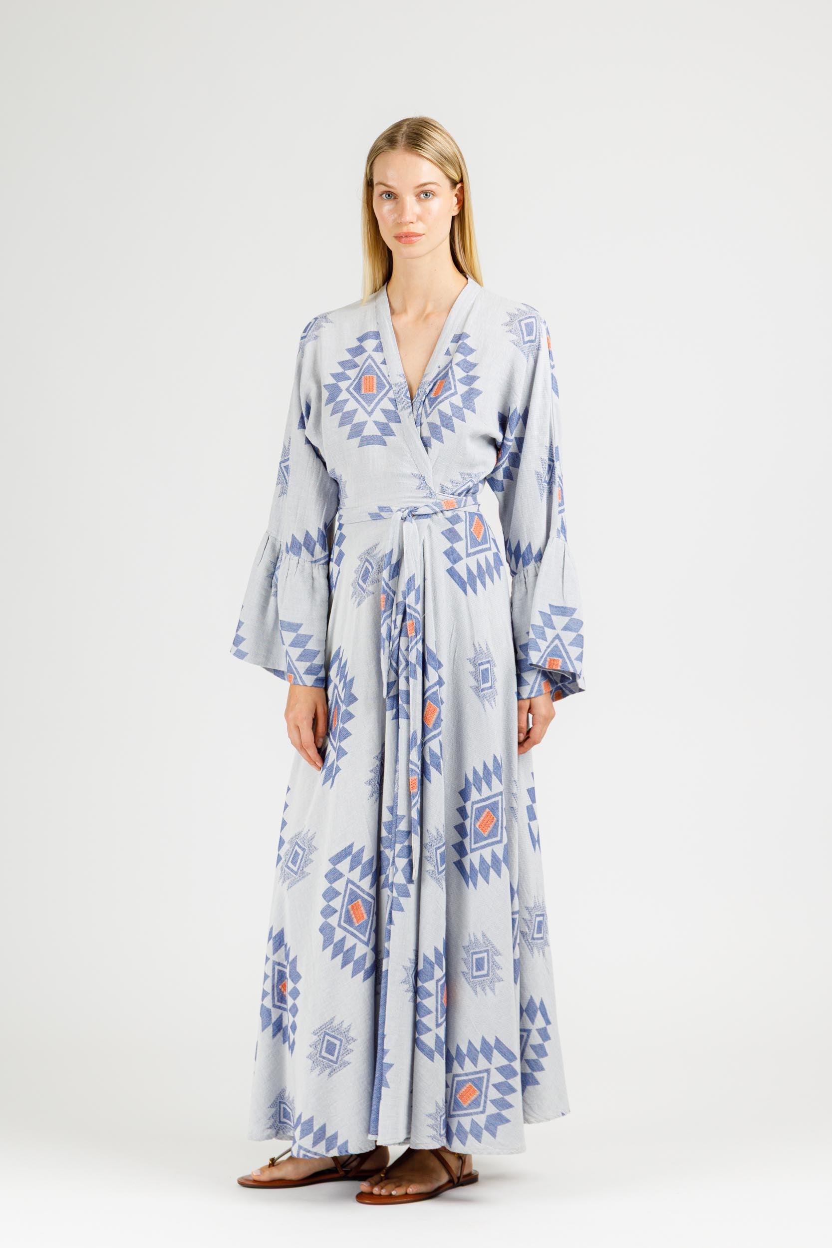 JACQUARD WRAP DRESS