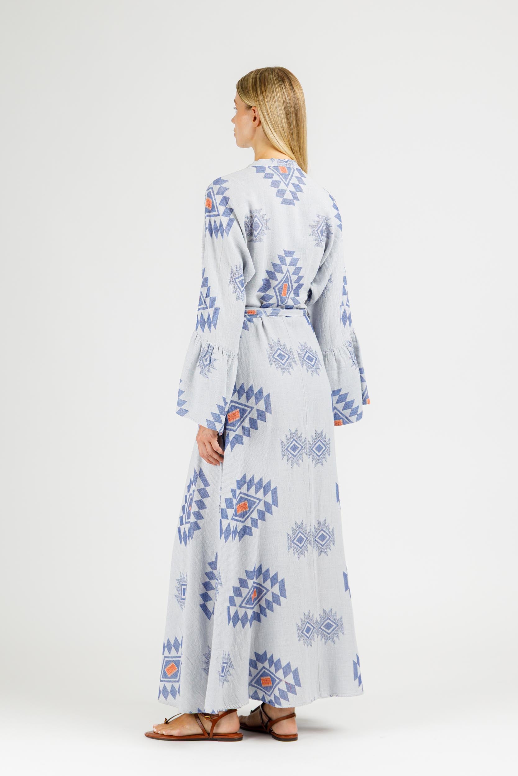 JACQUARD WRAP DRESS