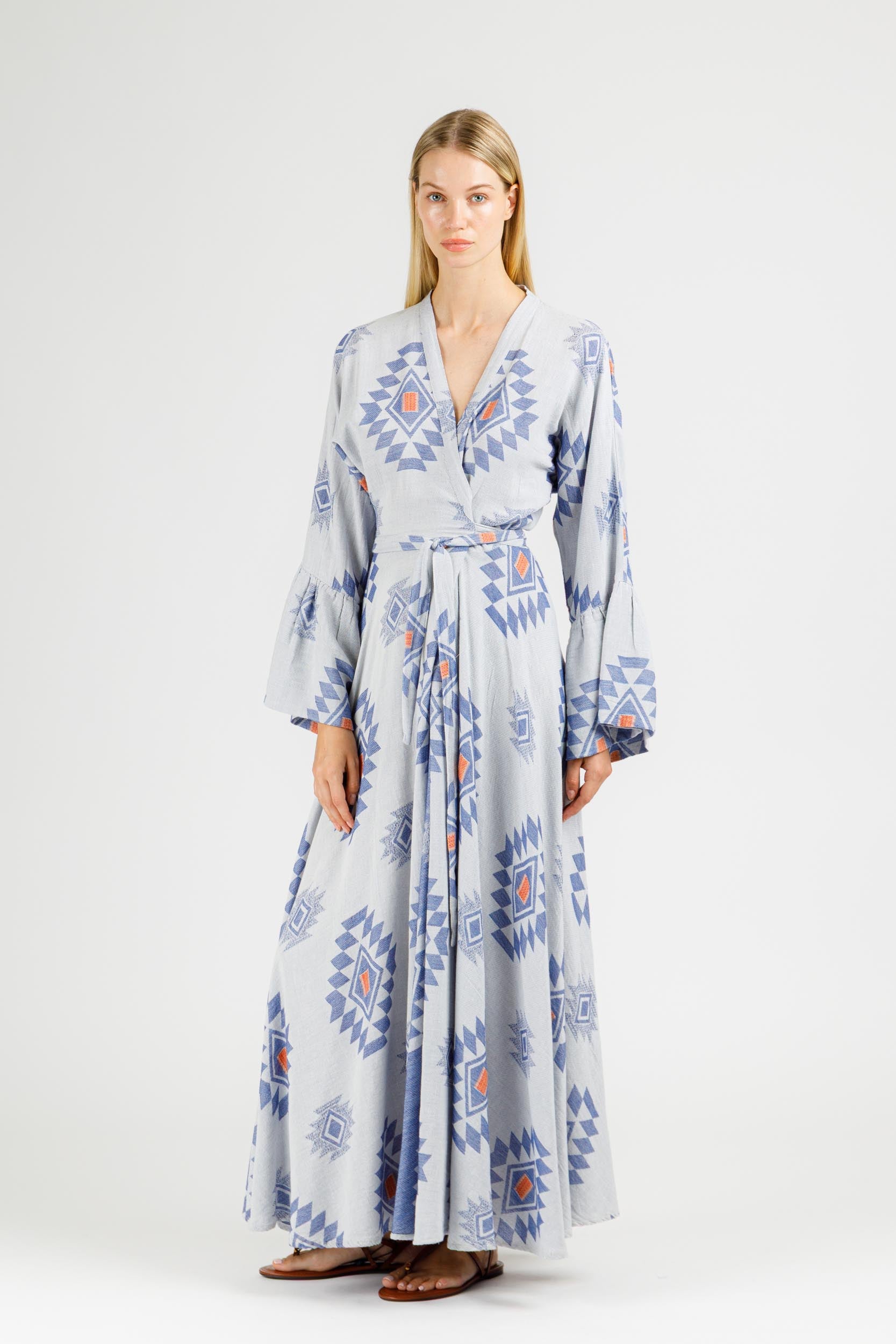 JACQUARD WRAP DRESS