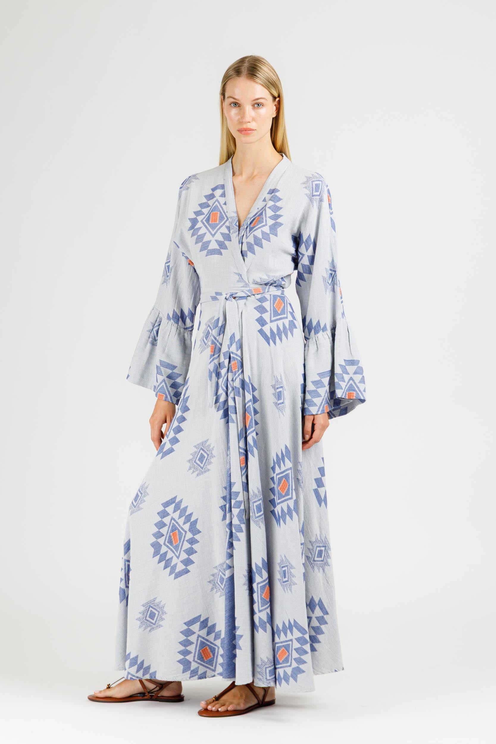 JACQUARD WRAP DRESS