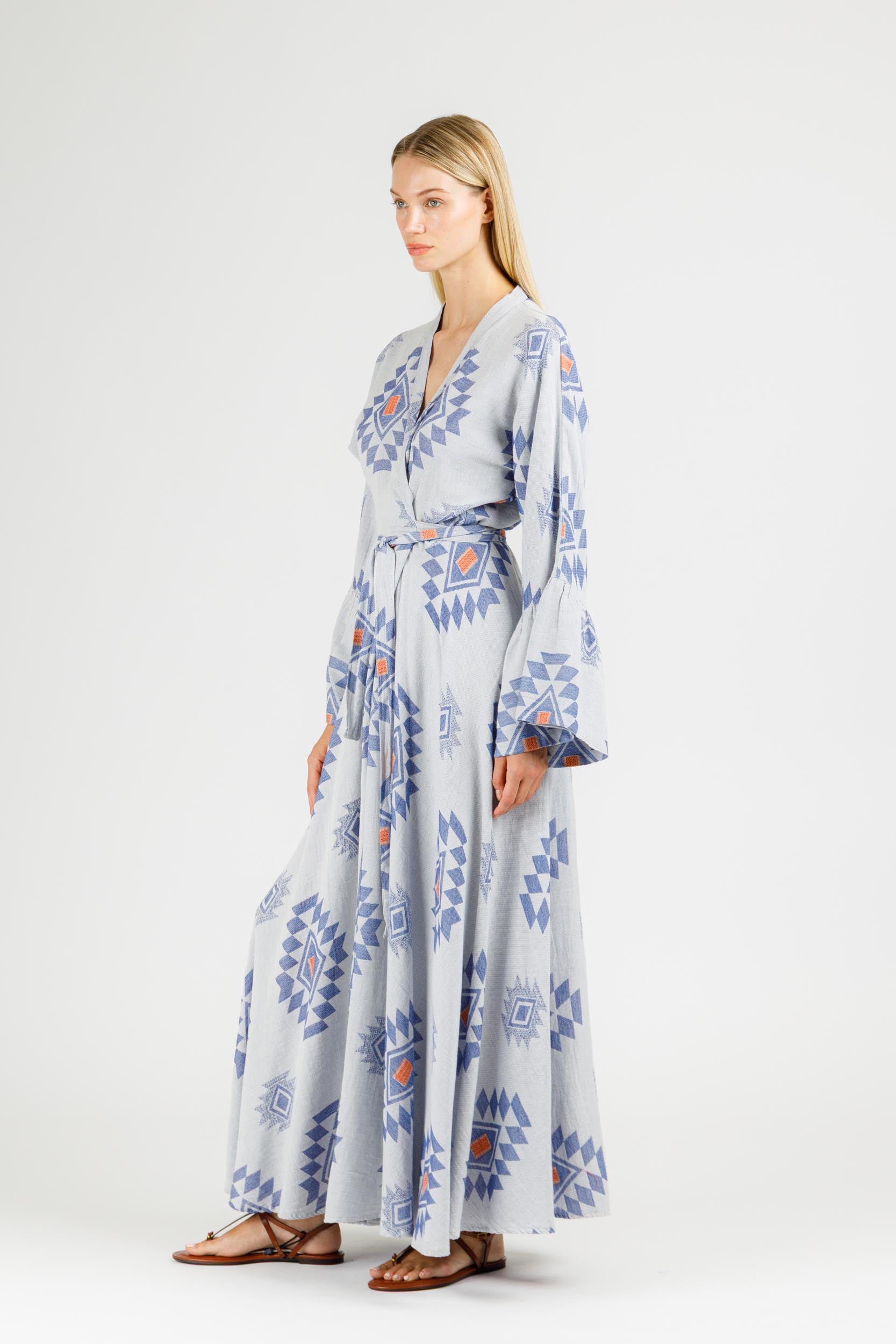 JACQUARD WRAP DRESS
