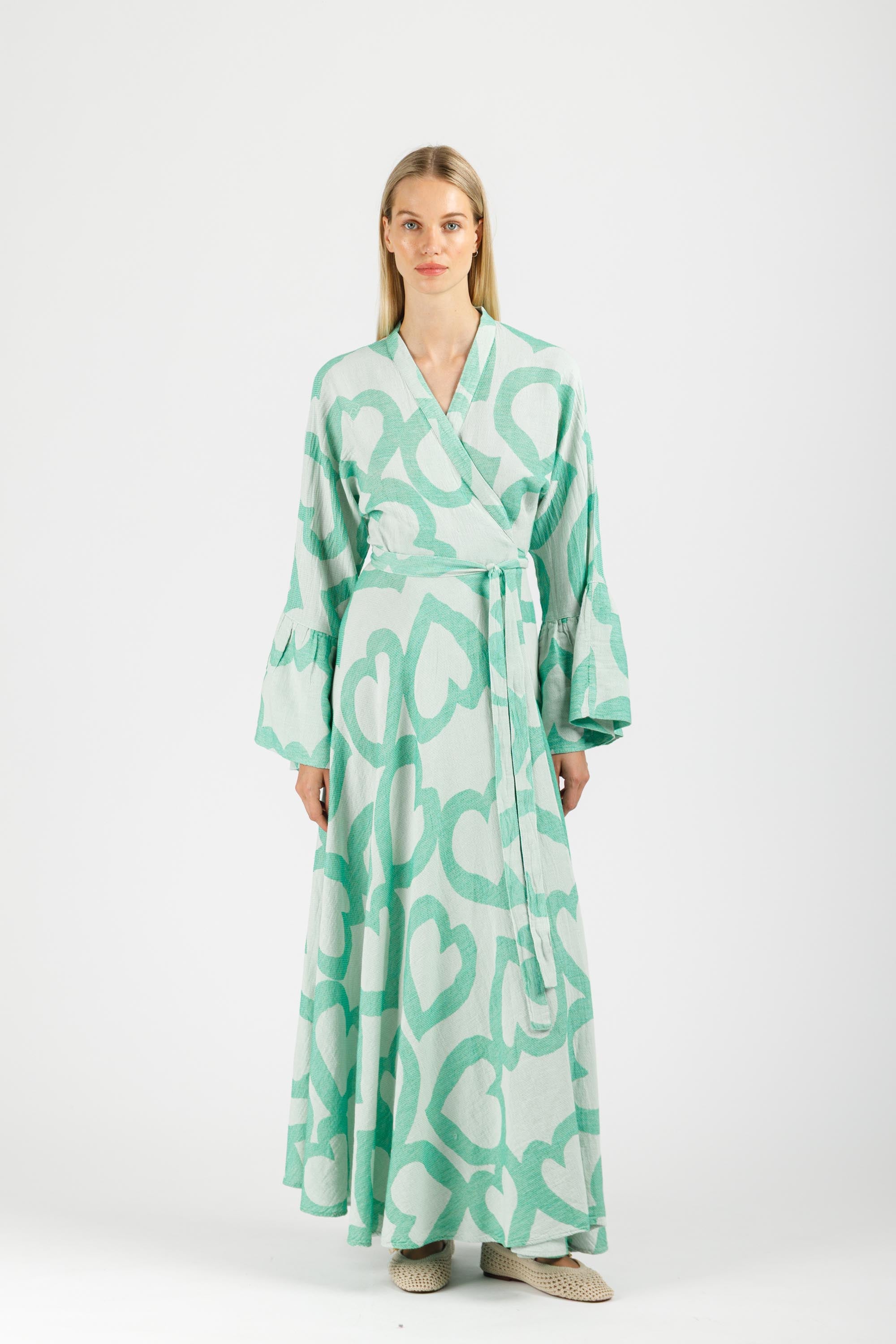 JACQUARD WRAP DRESS